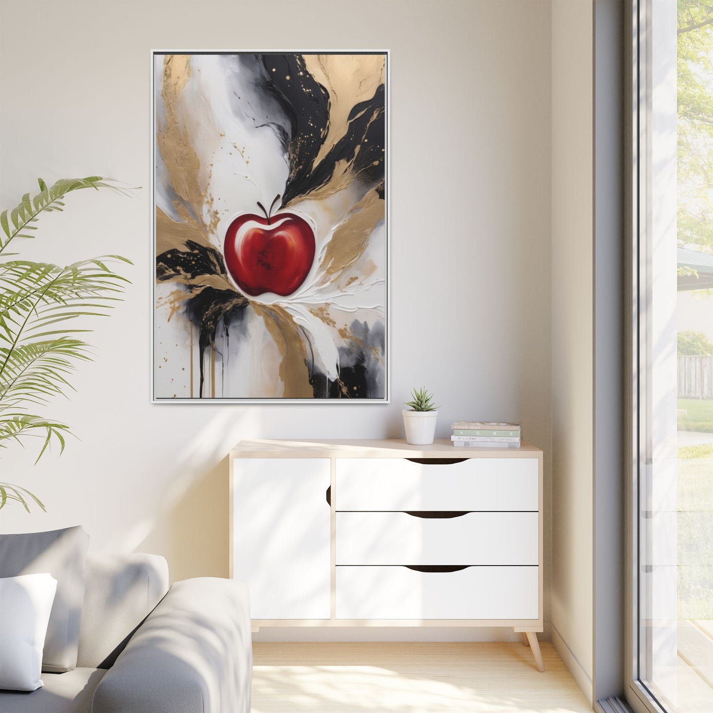 Elegant Apple Canvas Art Print - Framed Wall Decor