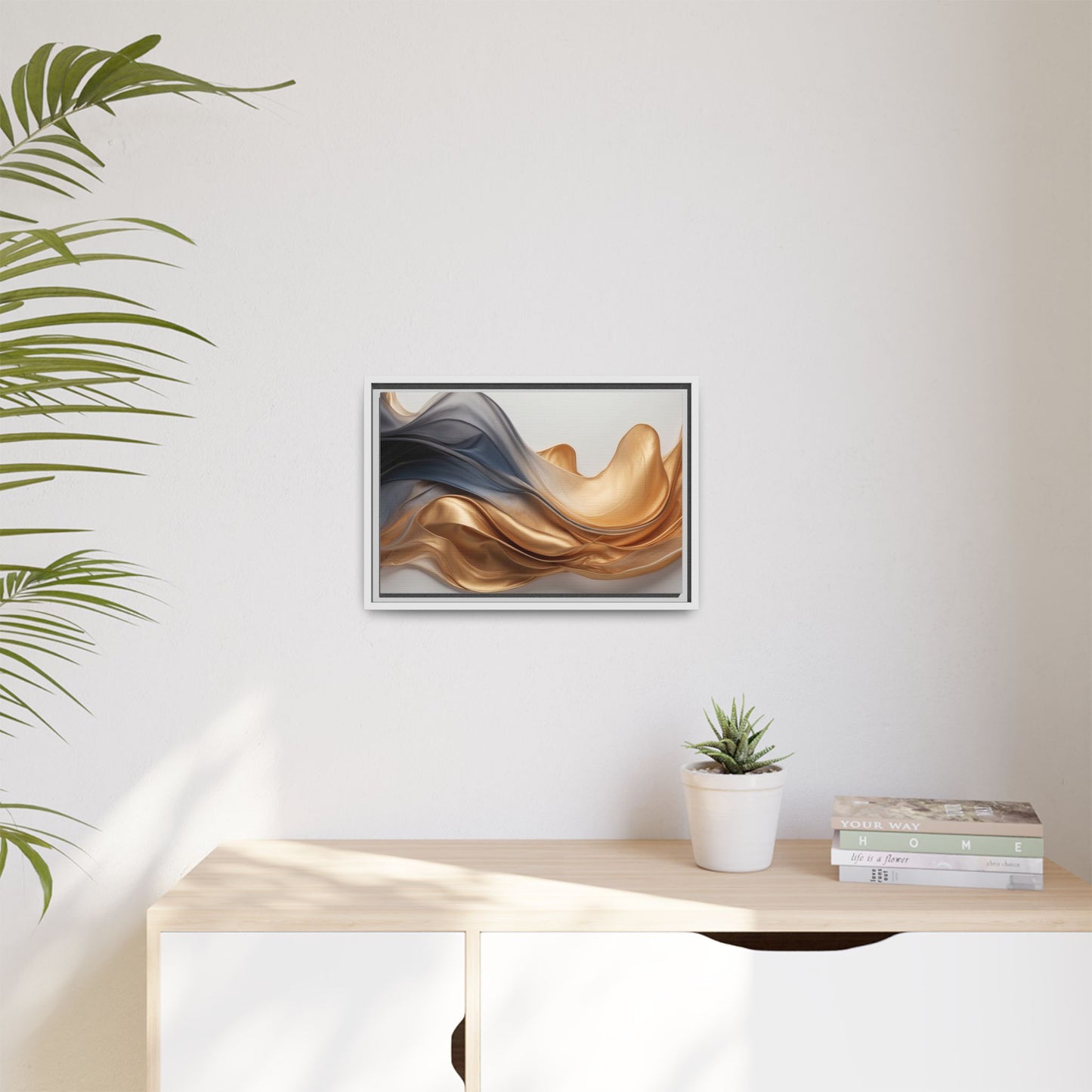 Abstract Matte Canvas Art Print - Framed Multi-color Wall Decor