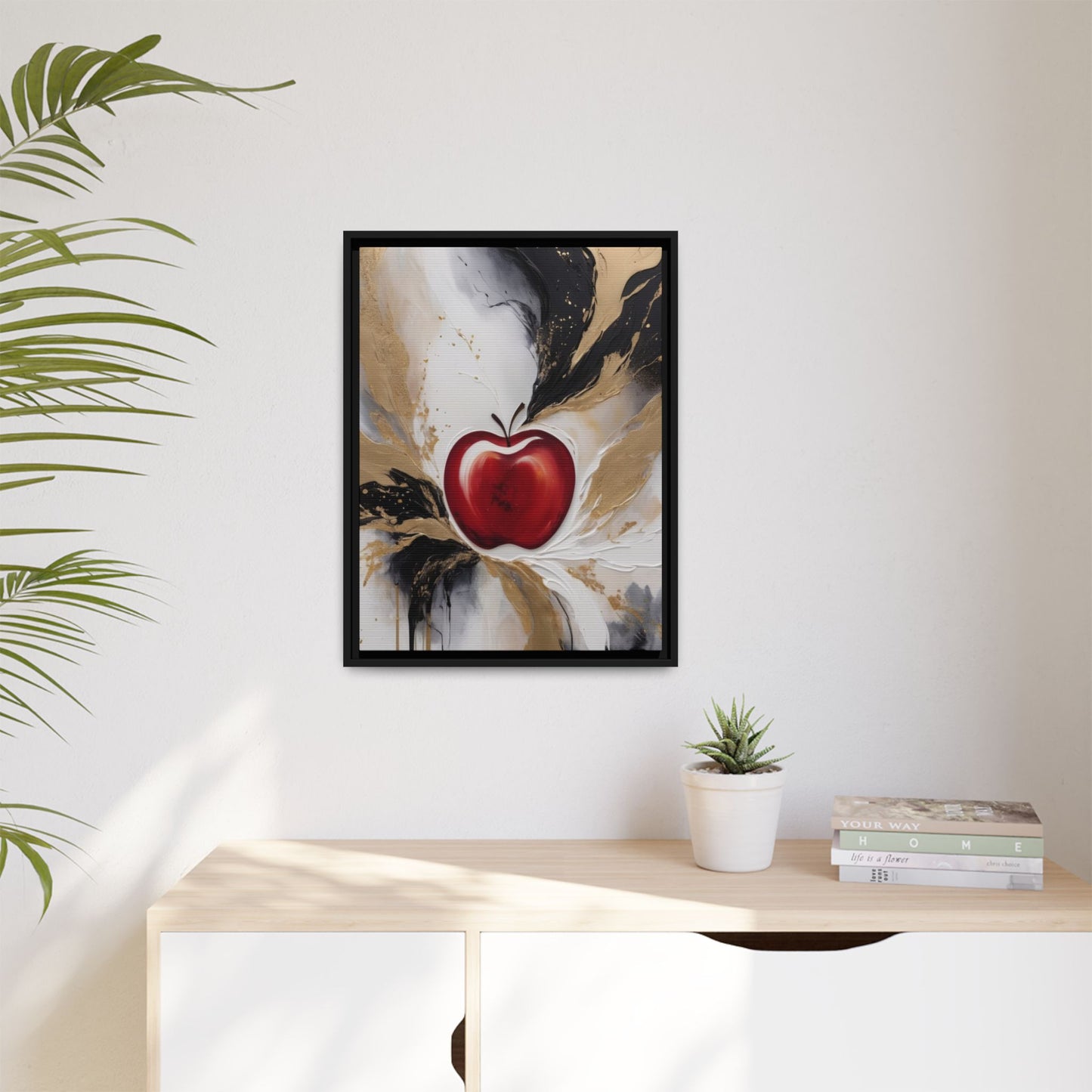 Elegant Apple Canvas Art Print - Framed Wall Decor