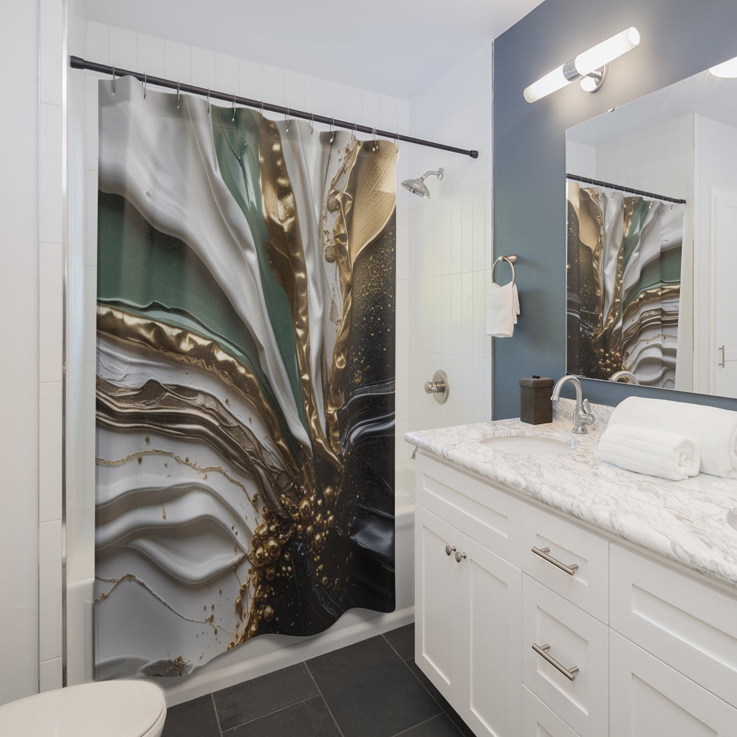 Elegant Abstract Shower Curtain - Luxury Home Decor
