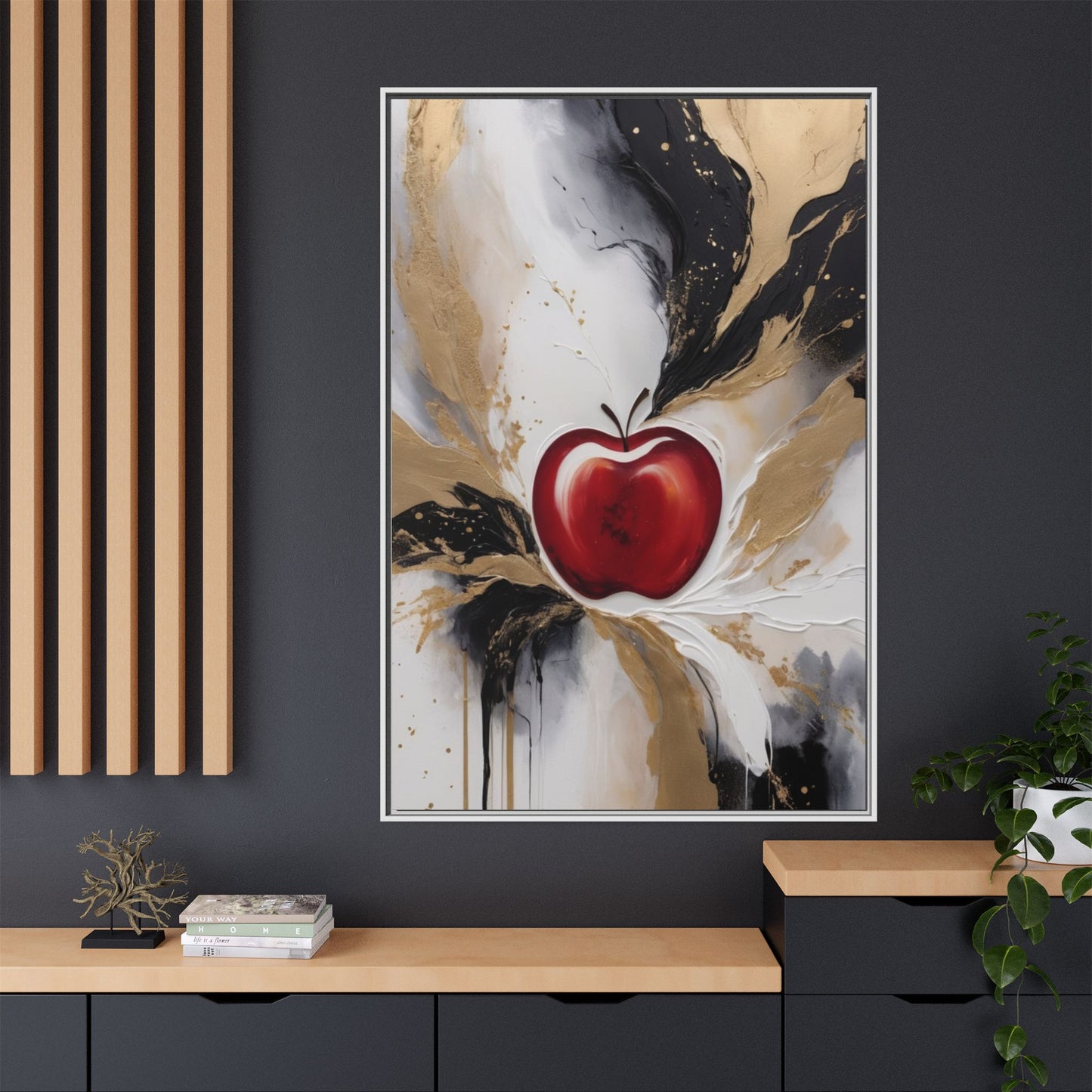 Elegant Apple Canvas Art Print - Framed Wall Decor