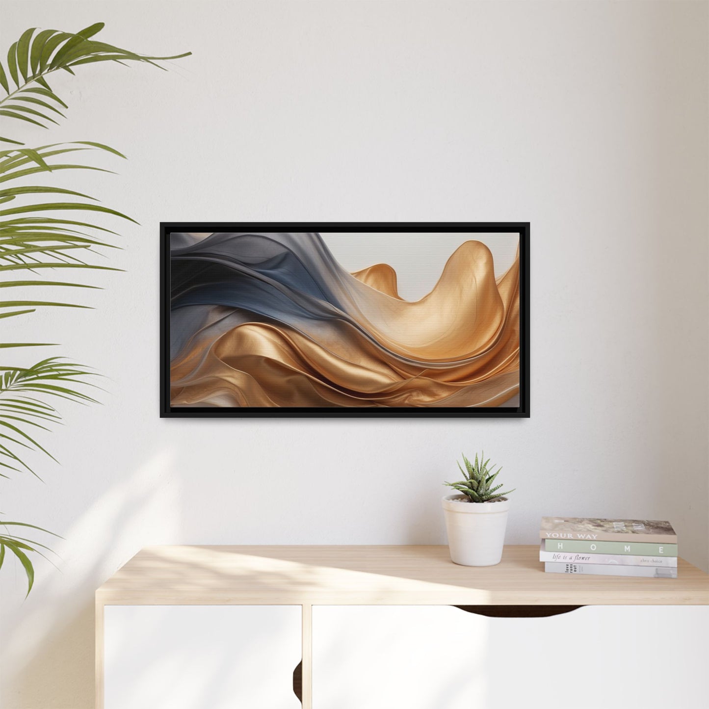 Abstract Matte Canvas Art Print - Framed Multi-color Wall Decor