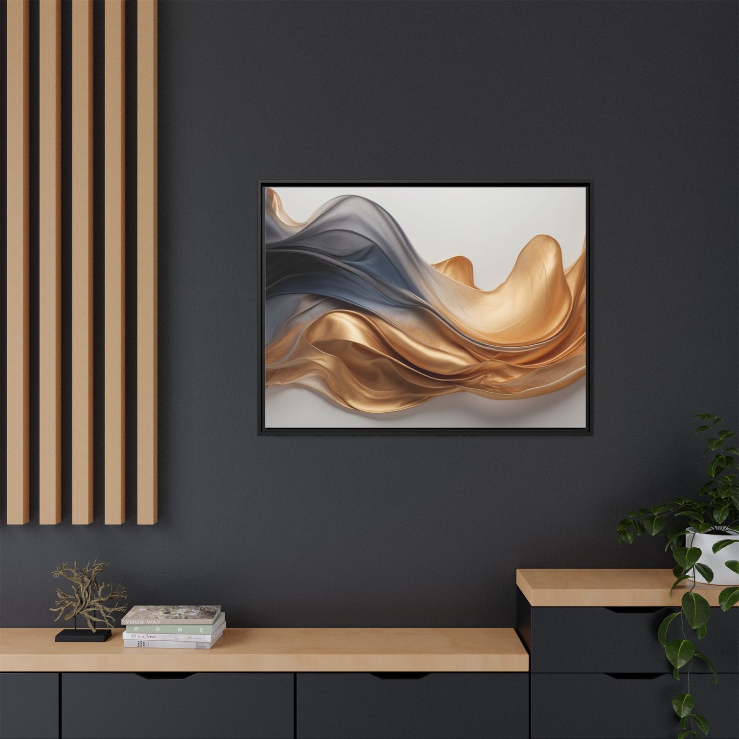 Abstract Matte Canvas Art Print - Framed Multi-color Wall Decor