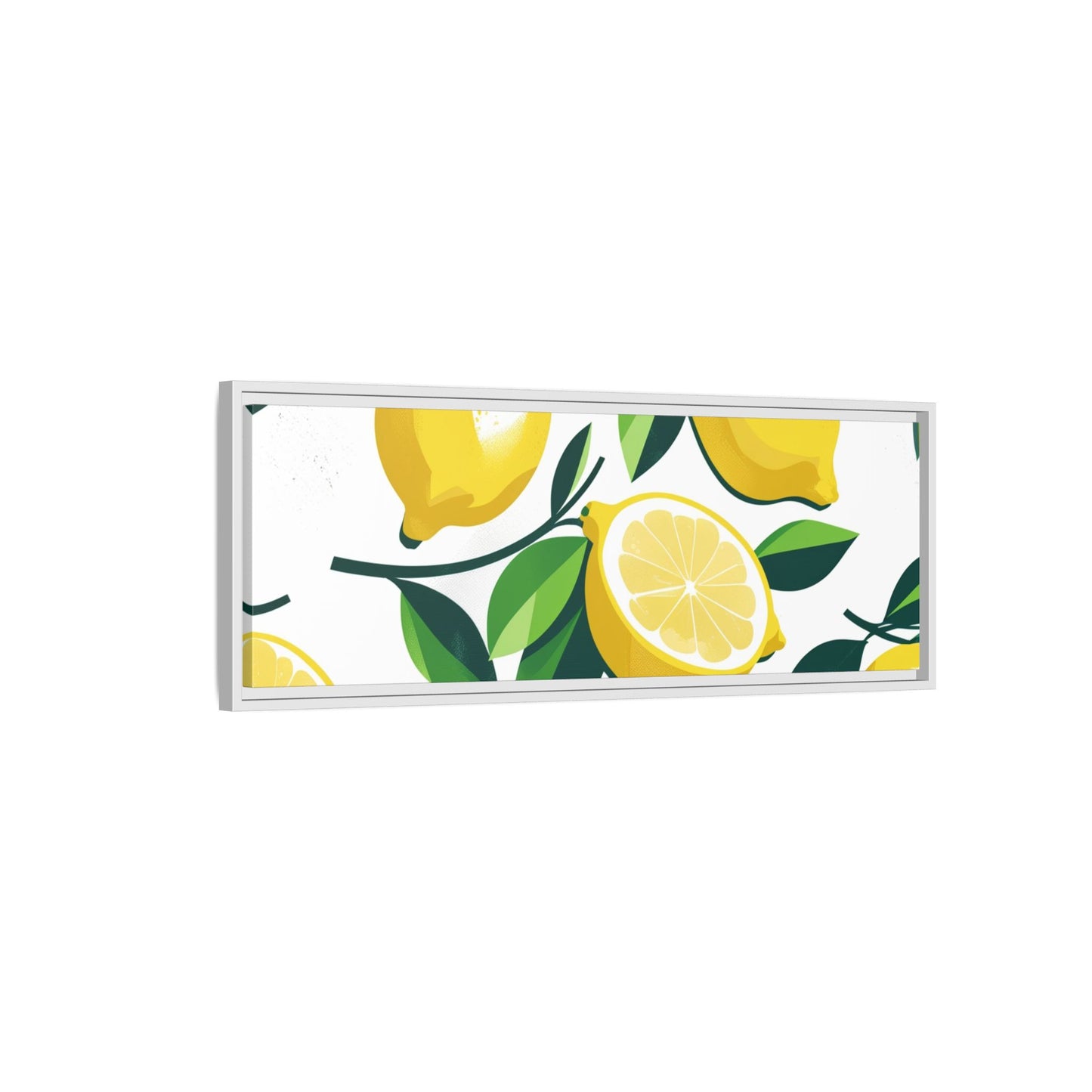 Lemon-Themed Framed Canvas Wall Art - Bright and Fresh Decor