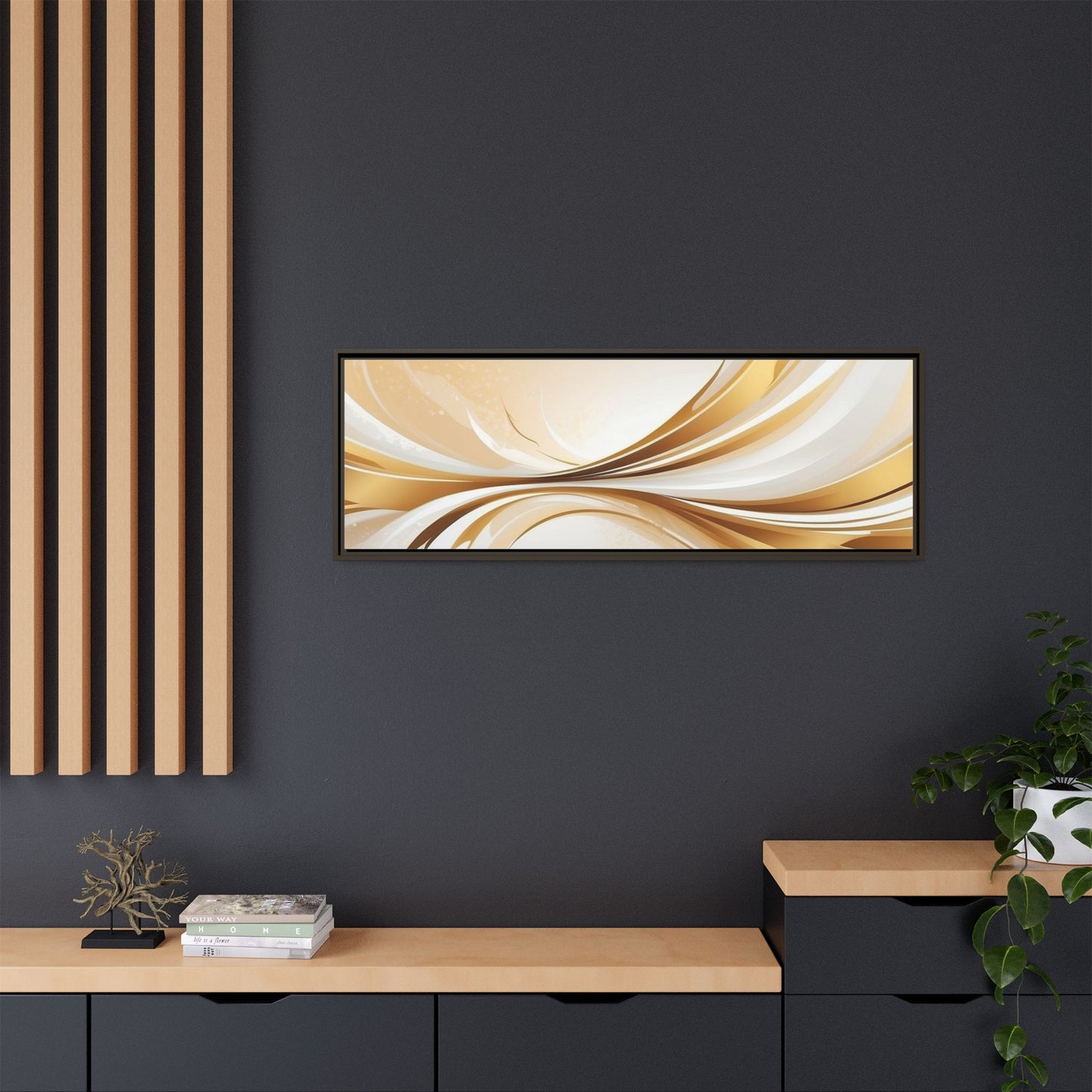 Modern Abstract Wall Art - Framed Matte Canvas Decor