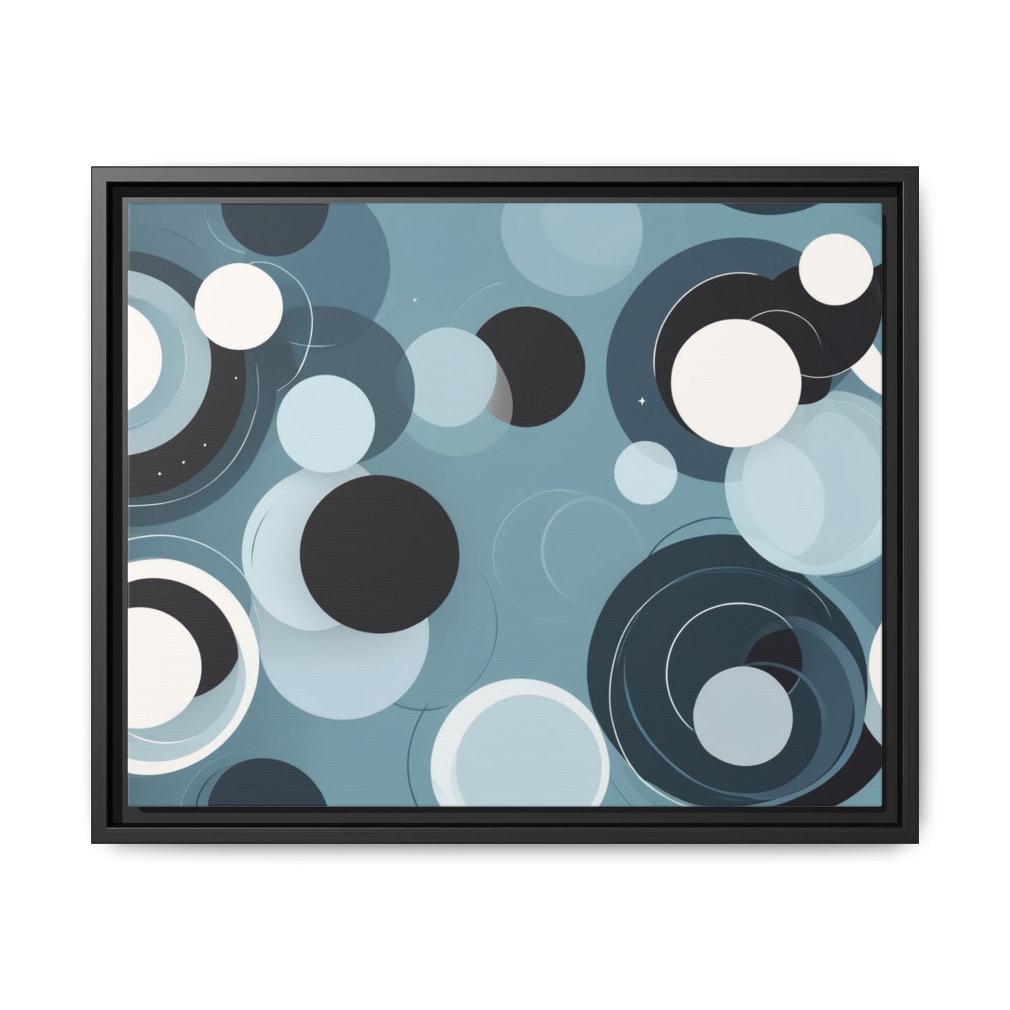 Modern Abstract Framed Canvas Art - Multi-Color Circles Decoration