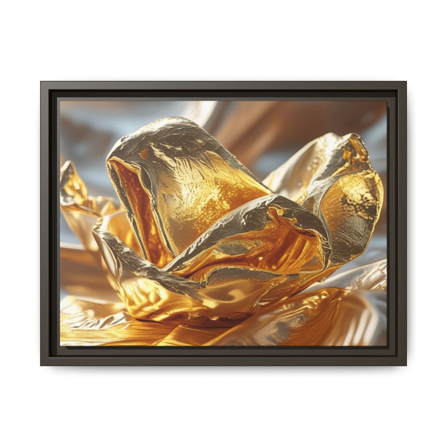 Gold Foil Rose Canvas Art - Elegant Home Decor