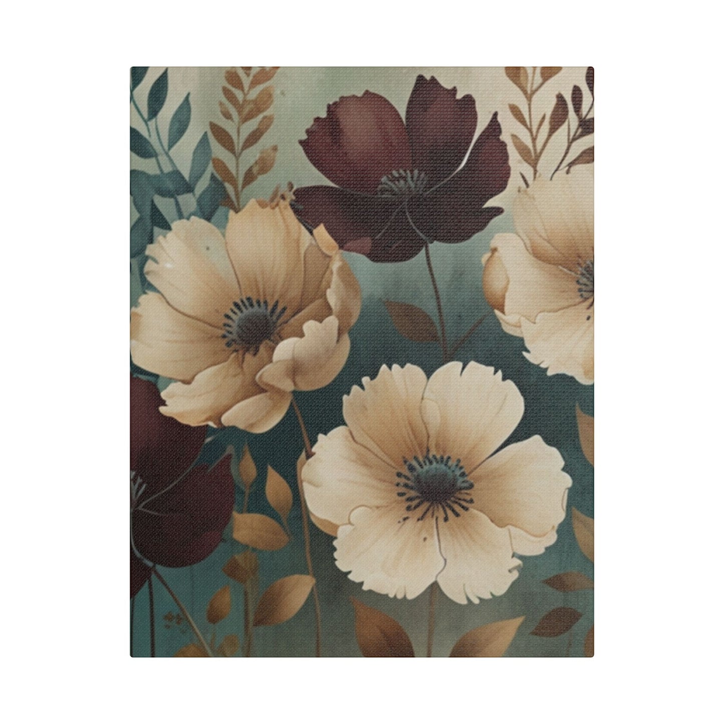 Floral Satin Canvas Art | Nature-Inspired Wall Décor