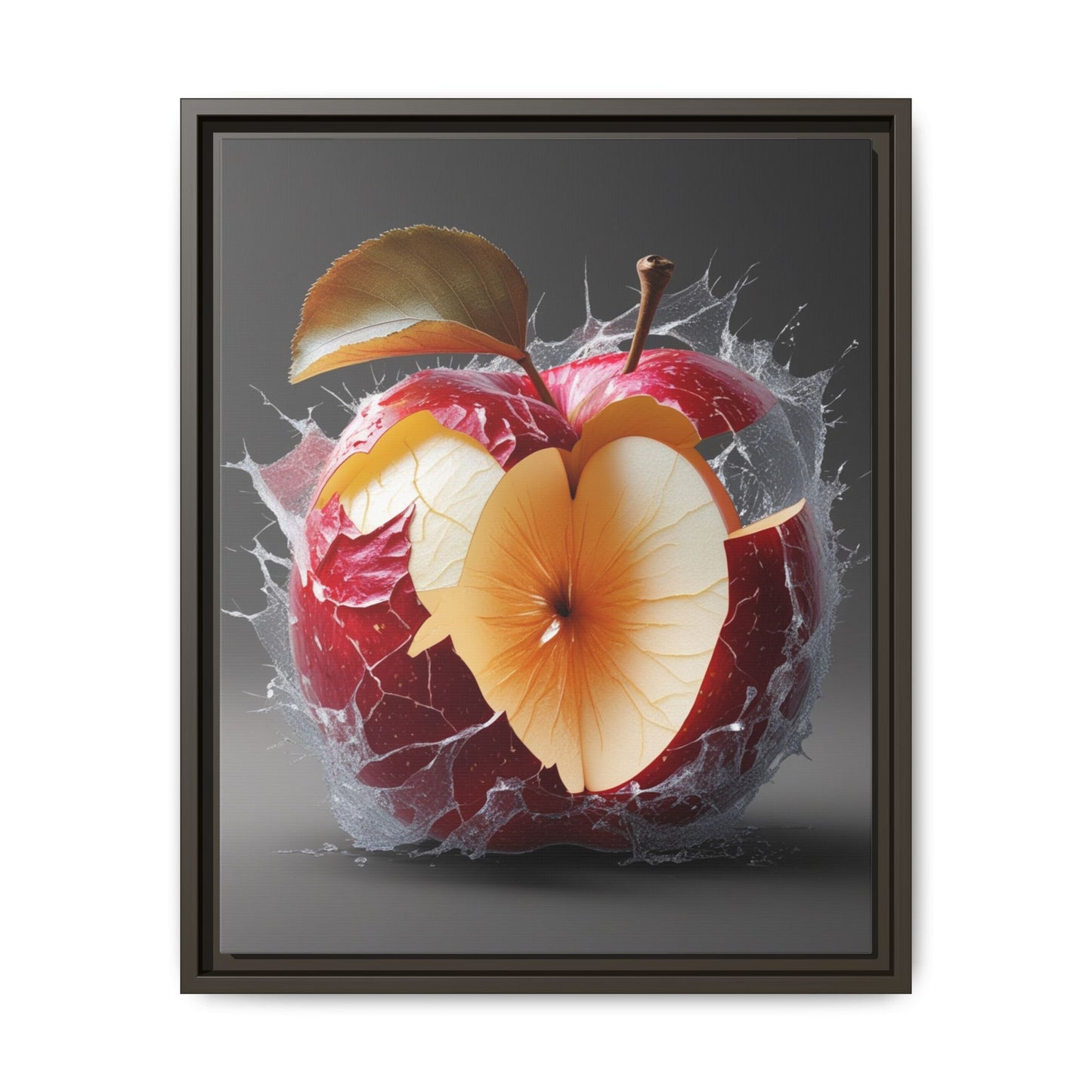 Framed Matte Canvas - Cracked Apple Art - Unique Home Decor