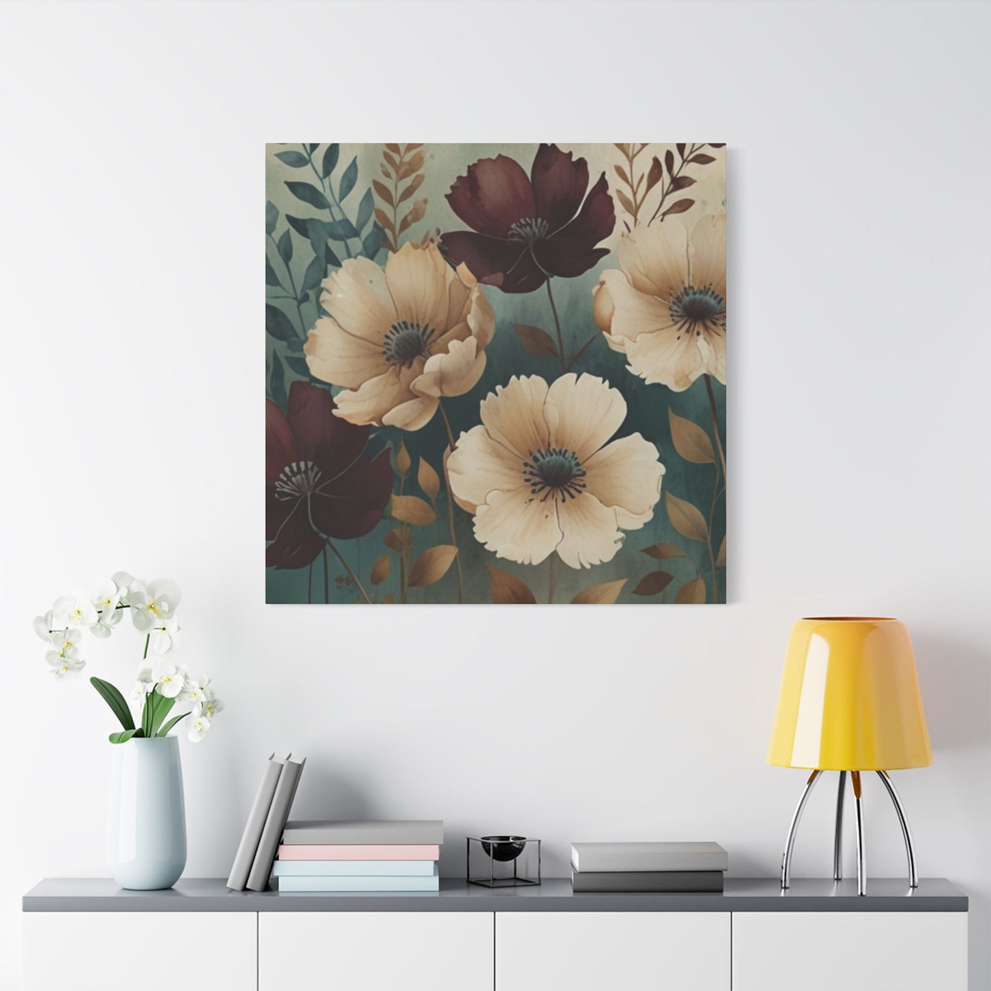 Floral Satin Canvas Art | Nature-Inspired Wall Décor
