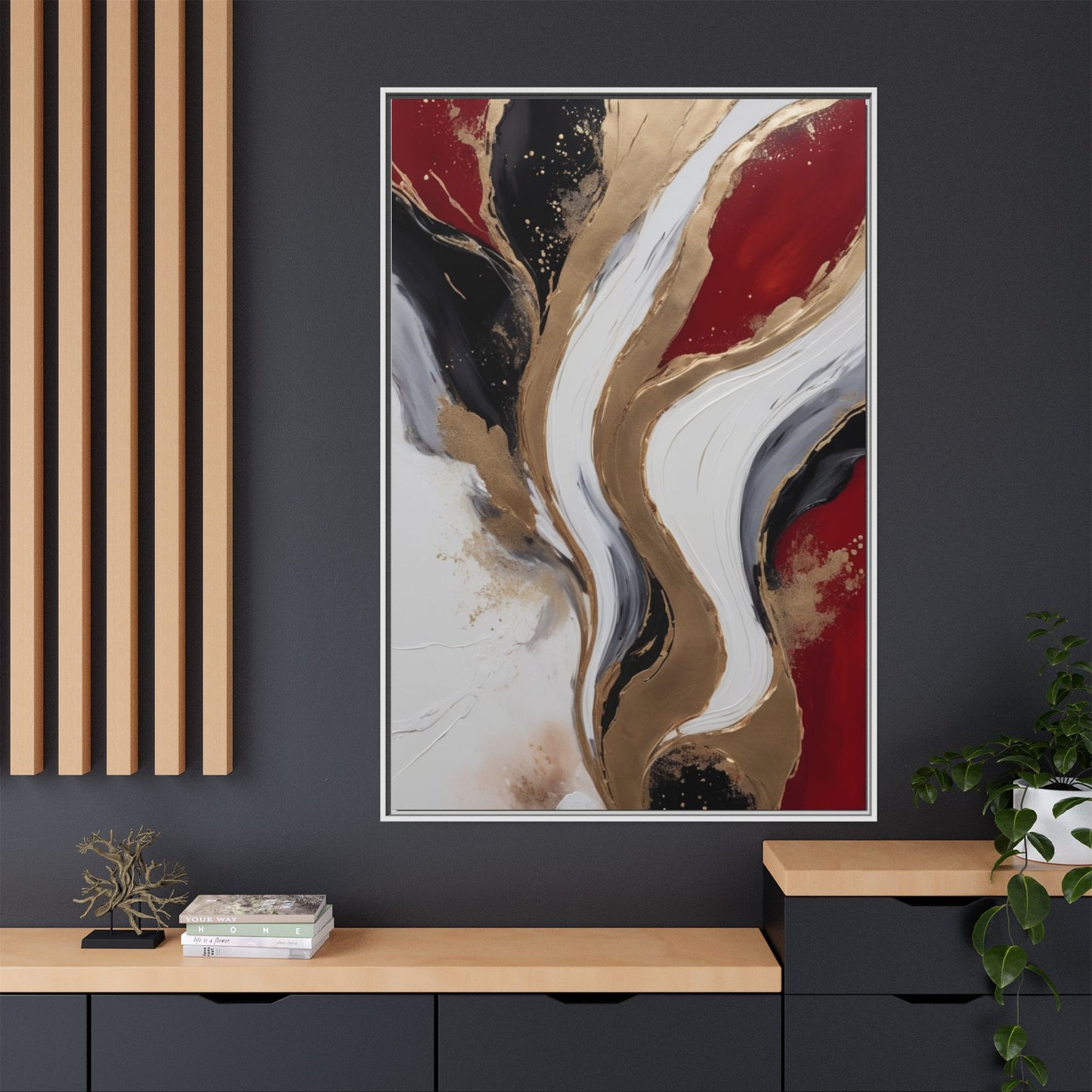 Abstract Canvas Wall Art - Multi-Color Framed Decor