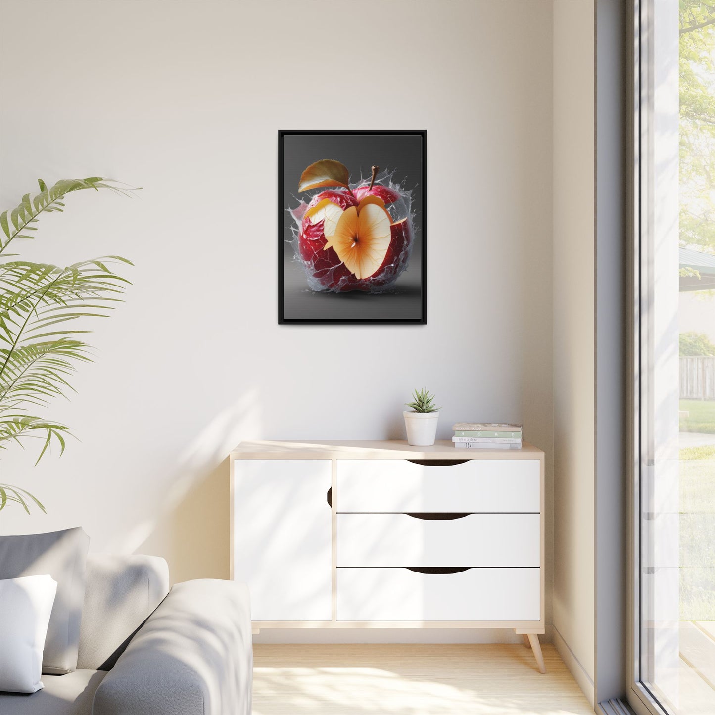 Framed Matte Canvas - Cracked Apple Art - Unique Home Decor