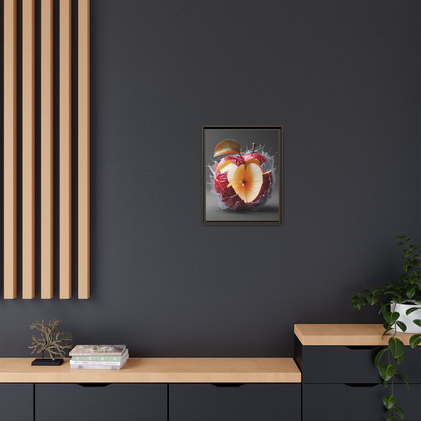 Framed Matte Canvas - Cracked Apple Art - Unique Home Decor