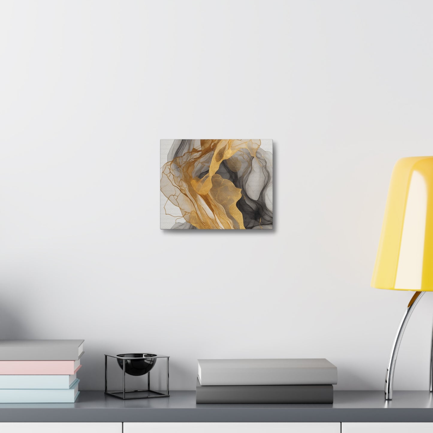 Elegant Abstract Canvas Art - Gold and Black Wall Decor