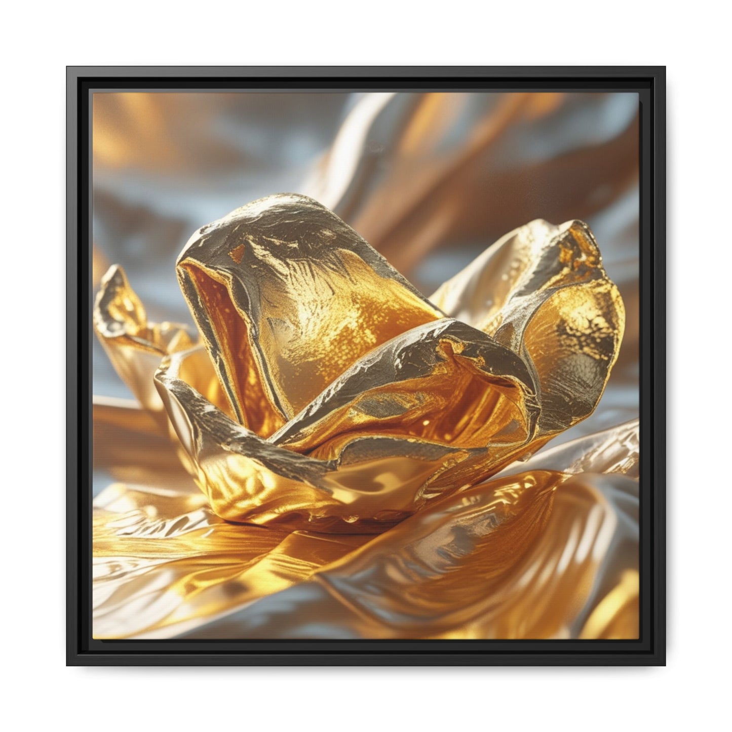 Gold Foil Rose Canvas Art - Elegant Home Decor