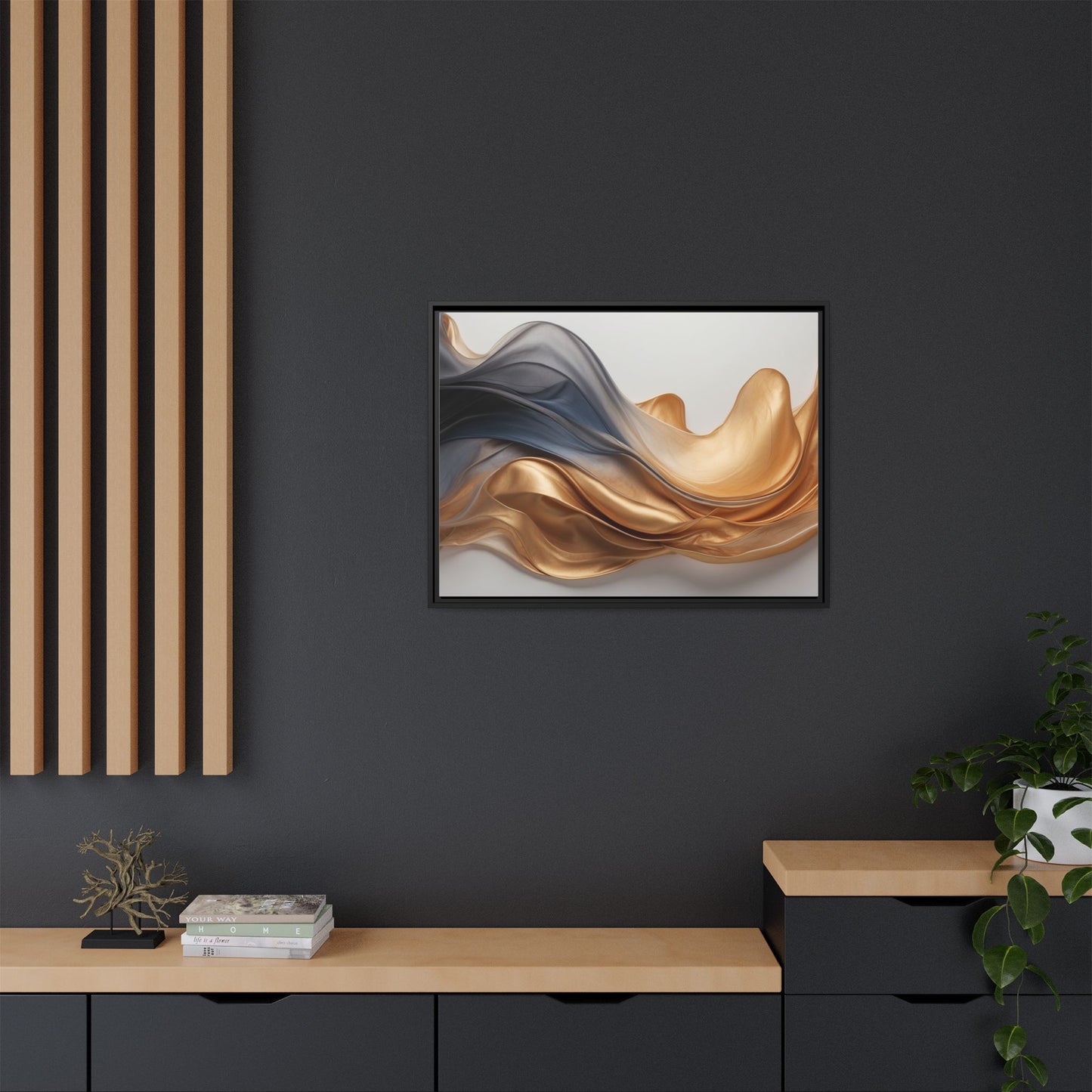 Abstract Matte Canvas Art Print - Framed Multi-color Wall Decor