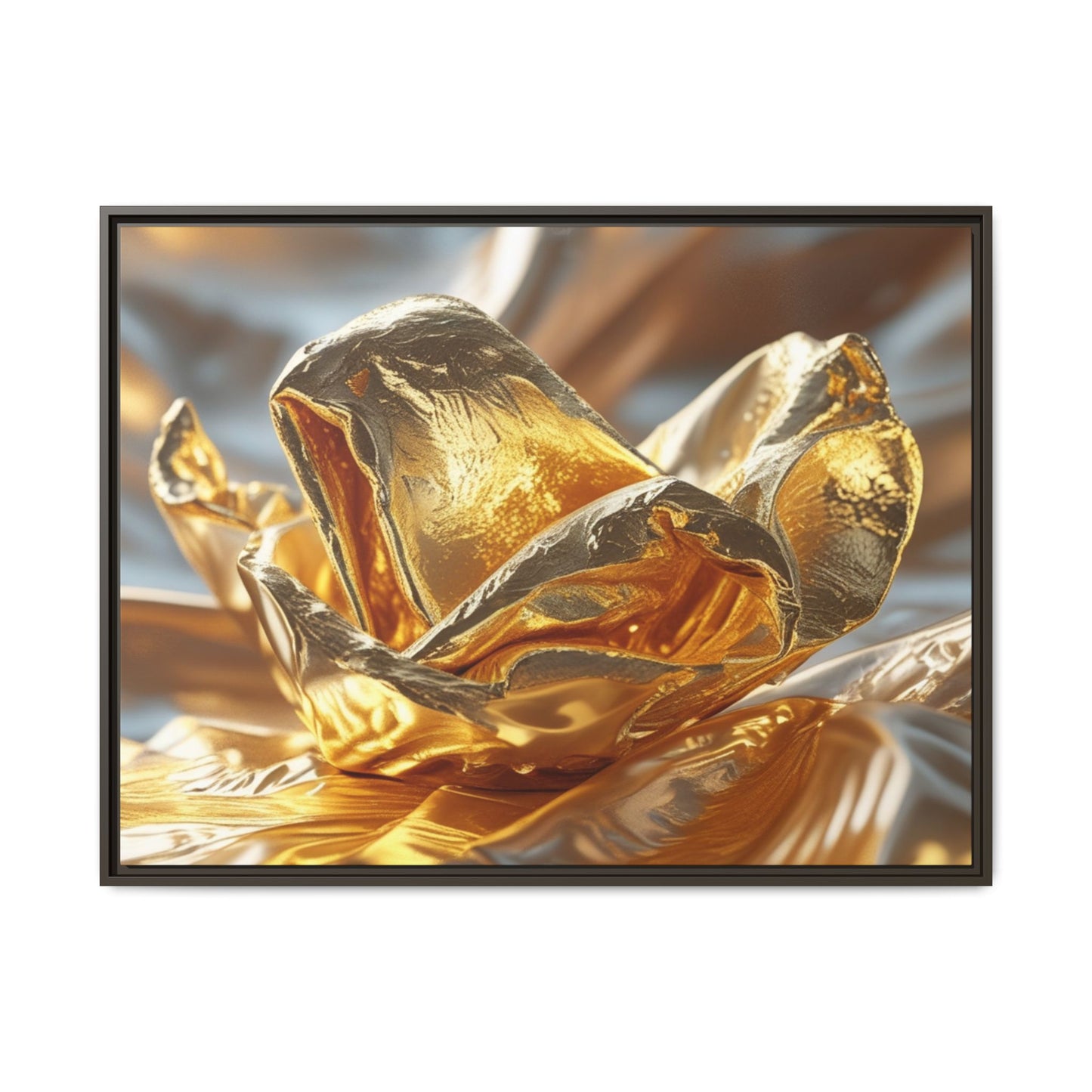 Gold Foil Rose Canvas Art - Elegant Home Decor