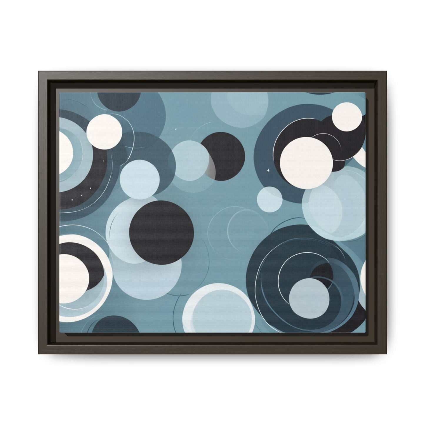 Modern Abstract Framed Canvas Art - Multi-Color Circles Decoration
