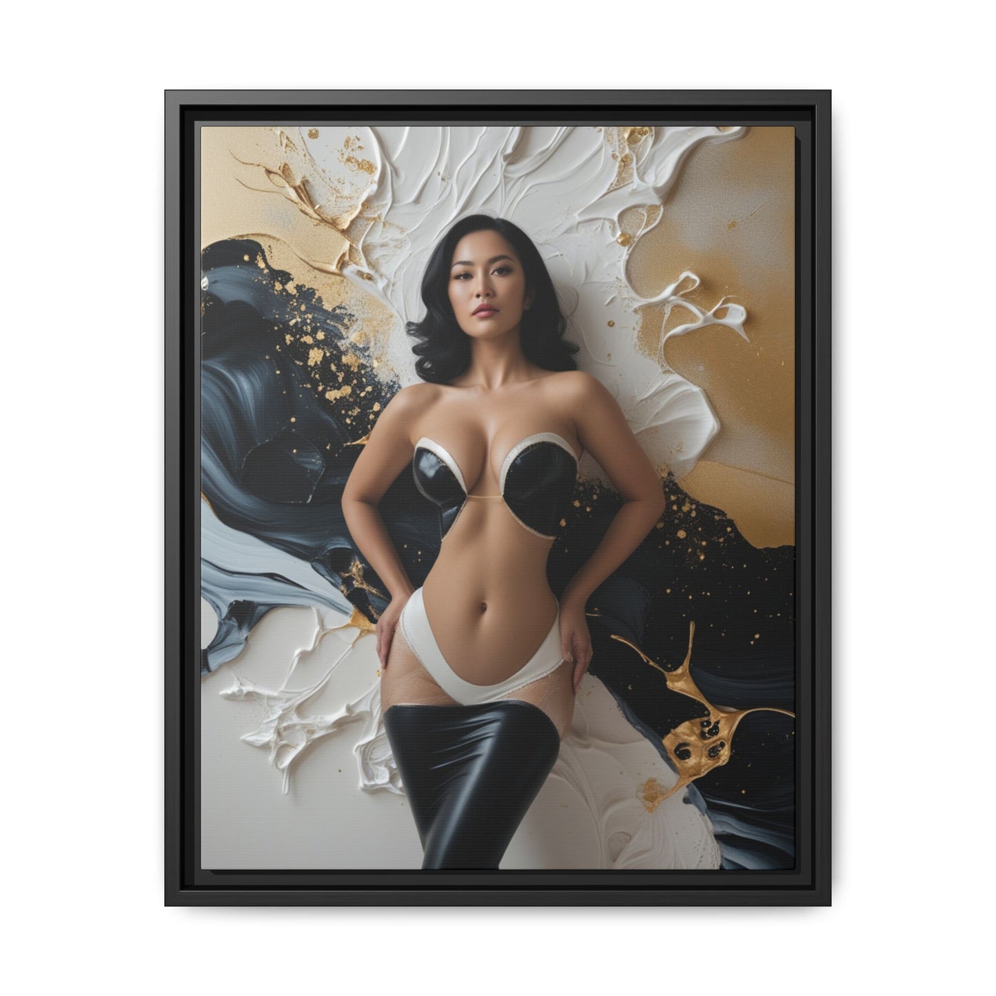 Elegant Framed Canvas Art - Multi-Color Abstract Beauty