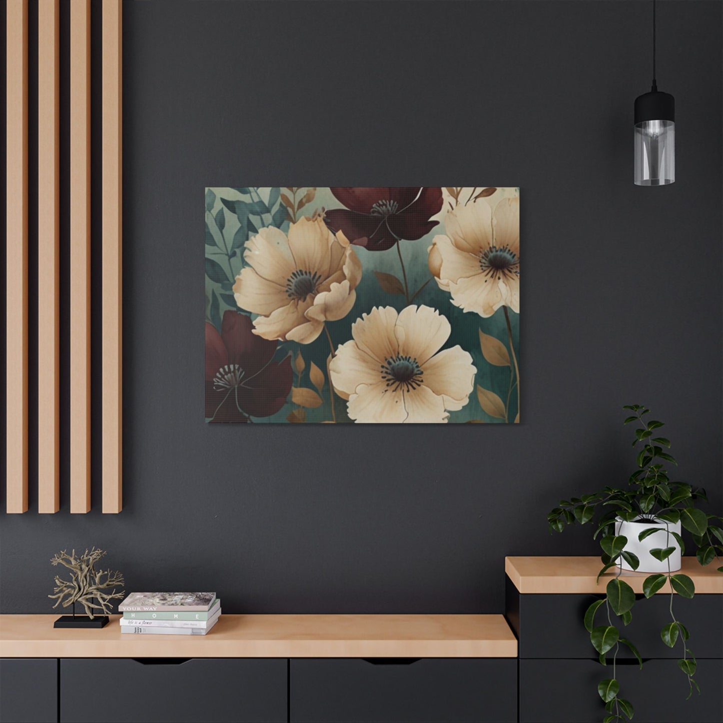 Floral Satin Canvas Art | Nature-Inspired Wall Décor