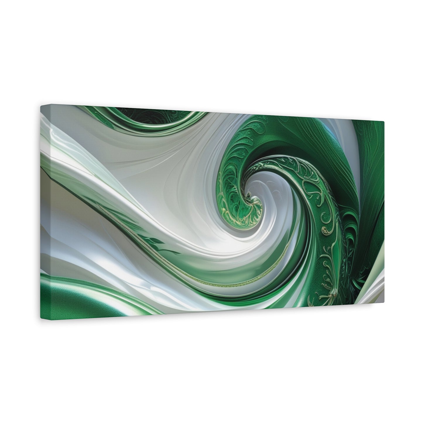 Abstract Green Swirl Canvas Wall Art - Contemporary Home Decor