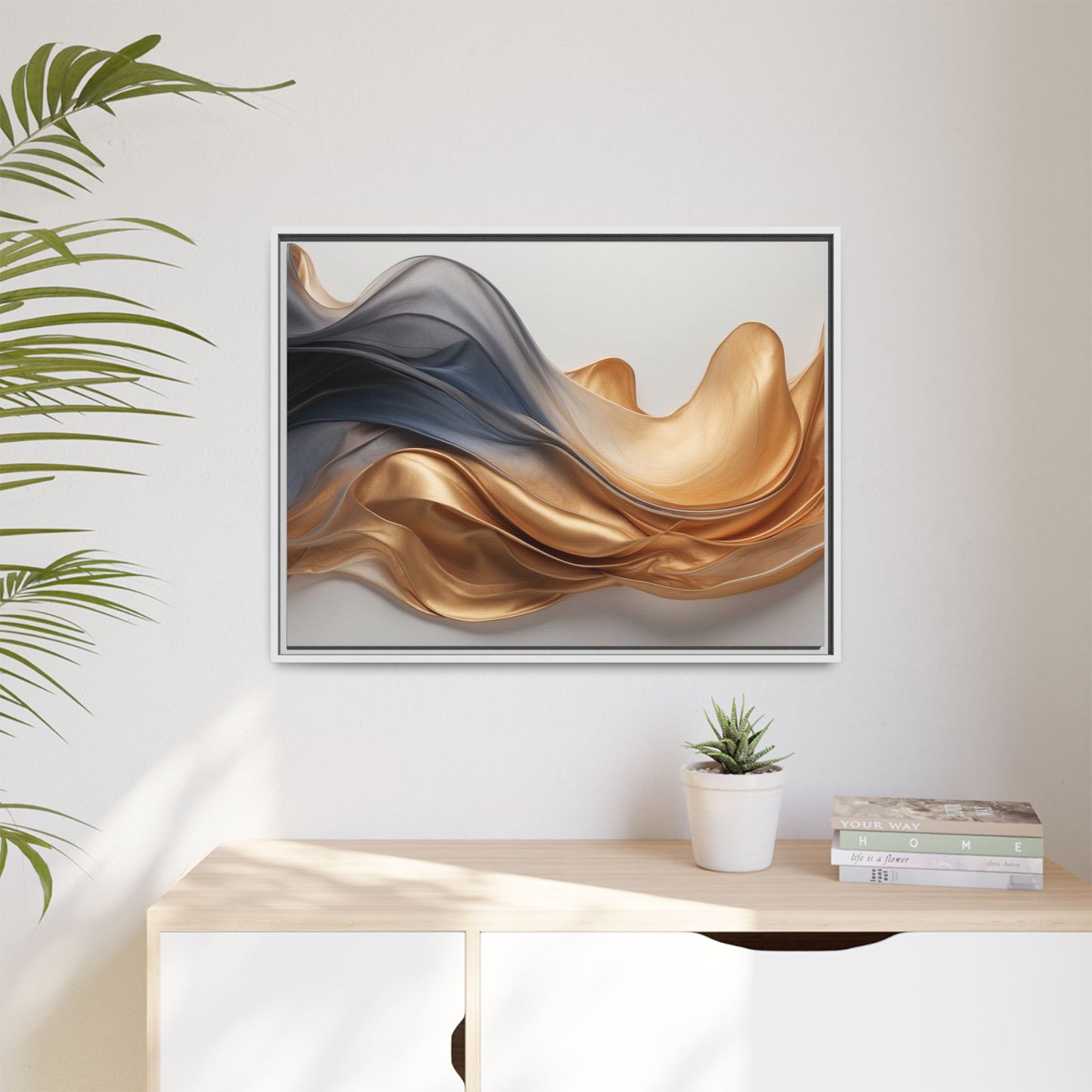 Abstract Matte Canvas Art Print - Framed Multi-color Wall Decor