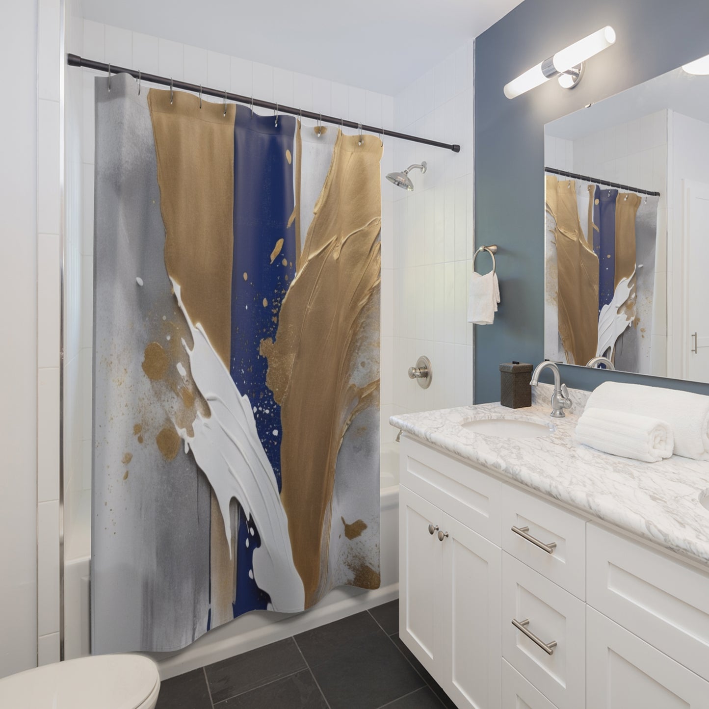 Royal Cascade-Glamour Shower Curtain