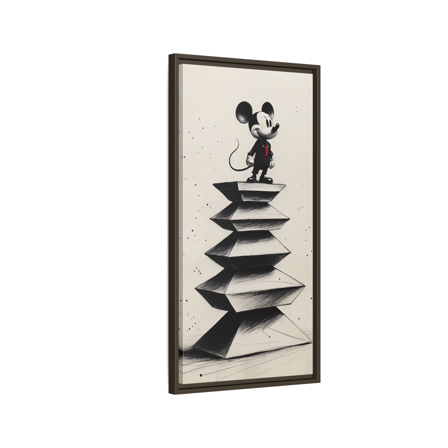Framed Matte Canvas Art - Playful Retro Mickey Mouse Design