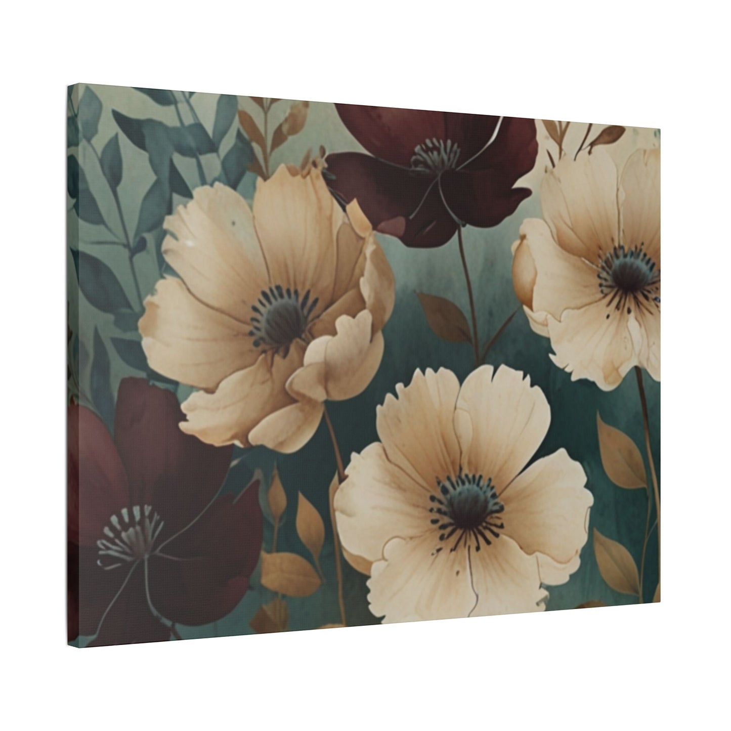 Floral Satin Canvas Art | Nature-Inspired Wall Décor