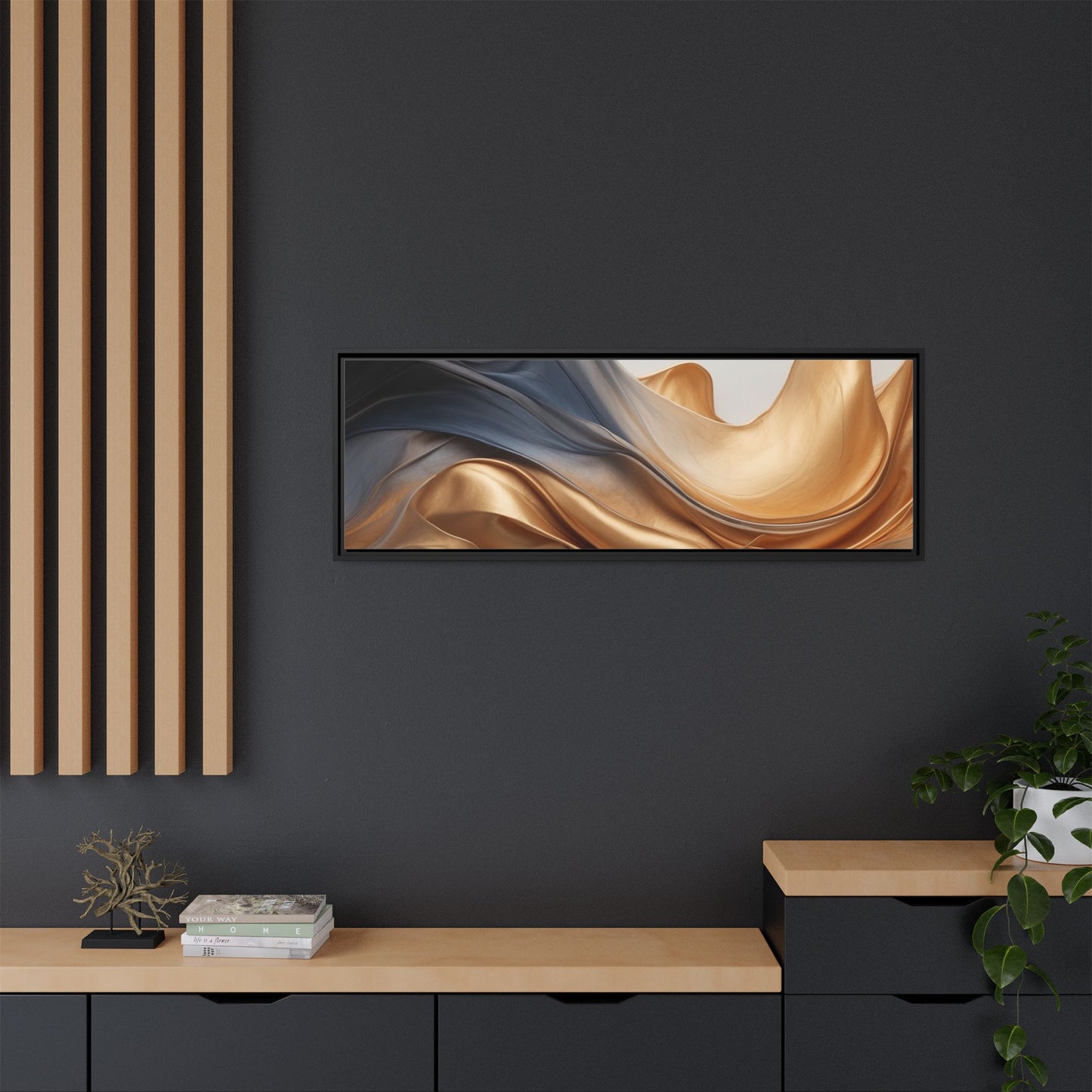 Abstract Matte Canvas Art Print - Framed Multi-color Wall Decor