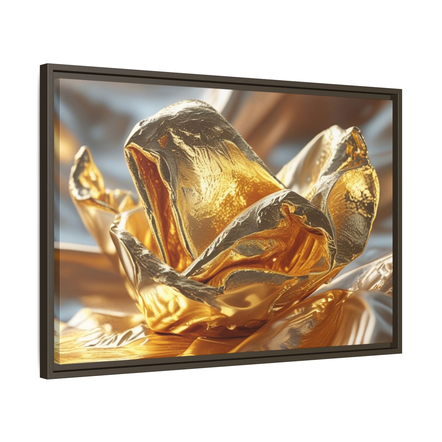 Gold Foil Rose Canvas Art - Elegant Home Decor