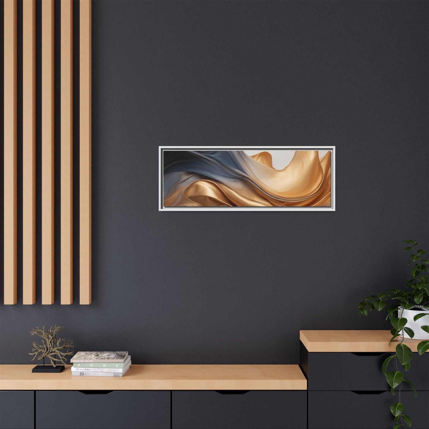 Abstract Matte Canvas Art Print - Framed Multi-color Wall Decor