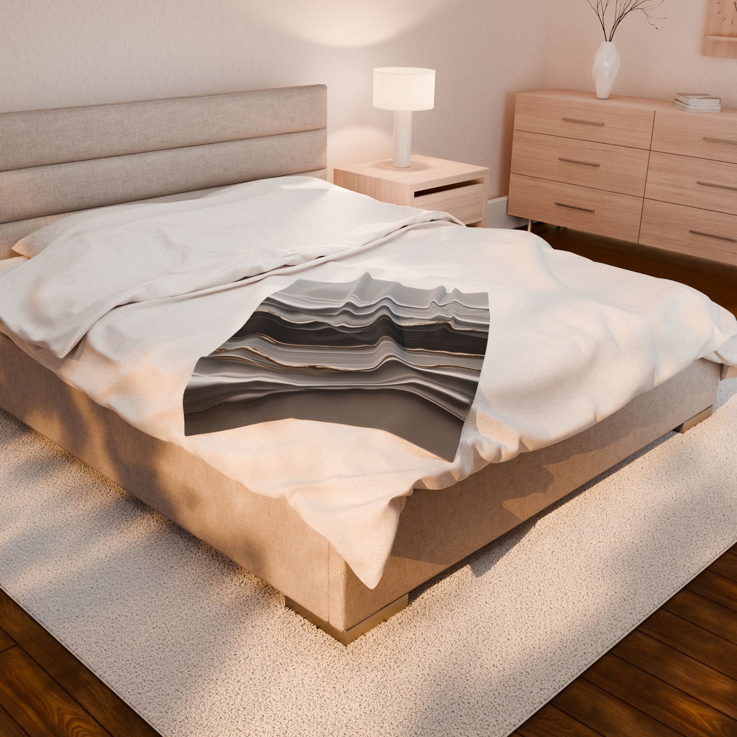 Luxurious Velveteen Plush Blanket - Soft Abstract Design for Cozy Living