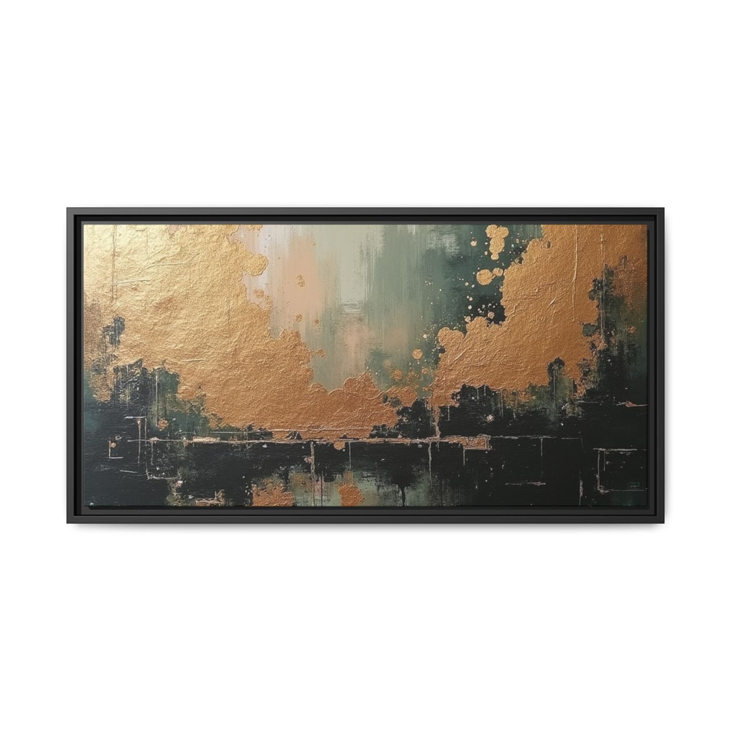 Elegant Matte Canvas Wall Art - Multi-Color Abstract Framed Decor