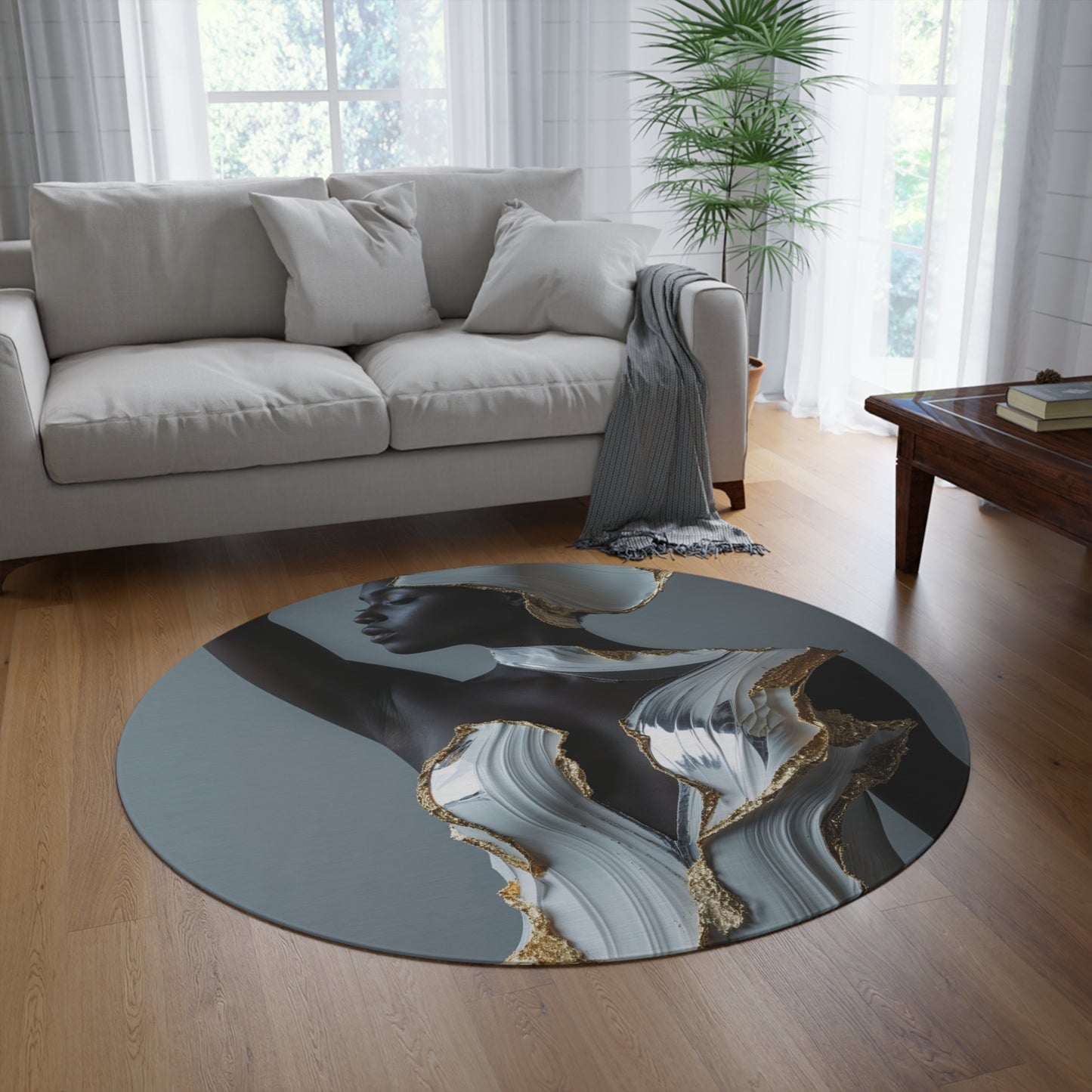 Sculpted in Silence-round rug
