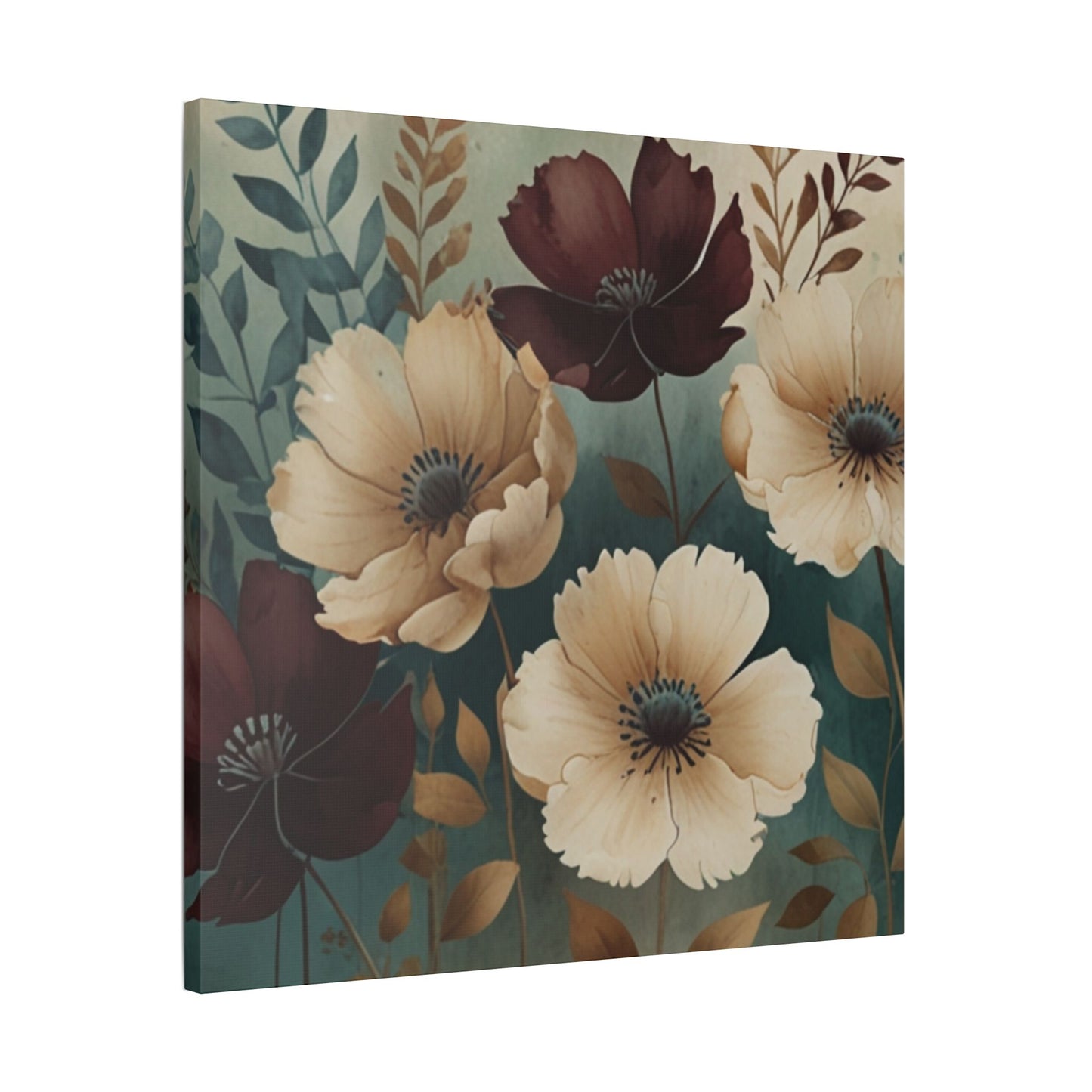 Floral Satin Canvas Art | Nature-Inspired Wall Décor