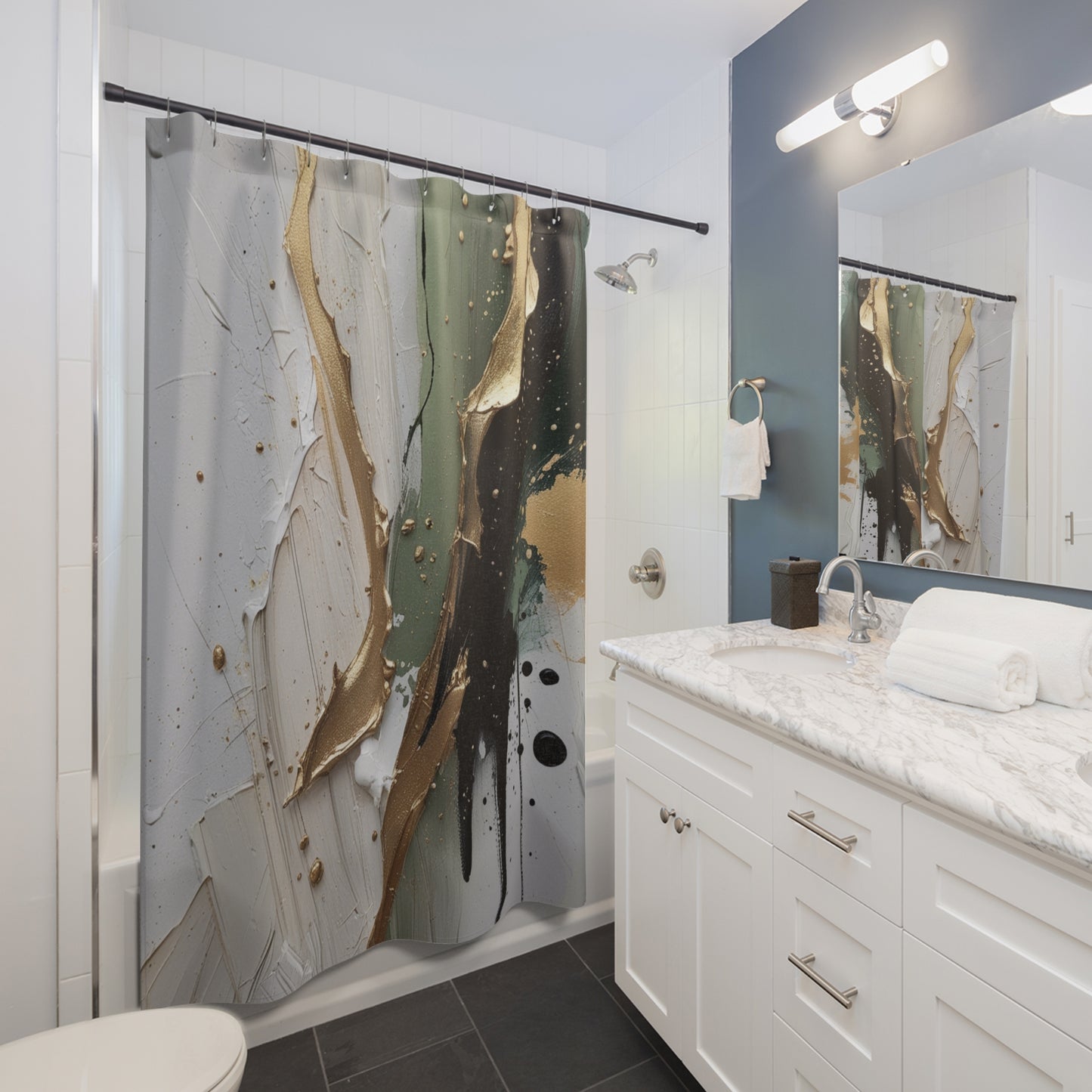 Elegant Abstract Art Shower Curtain - Modern Bathroom Decor