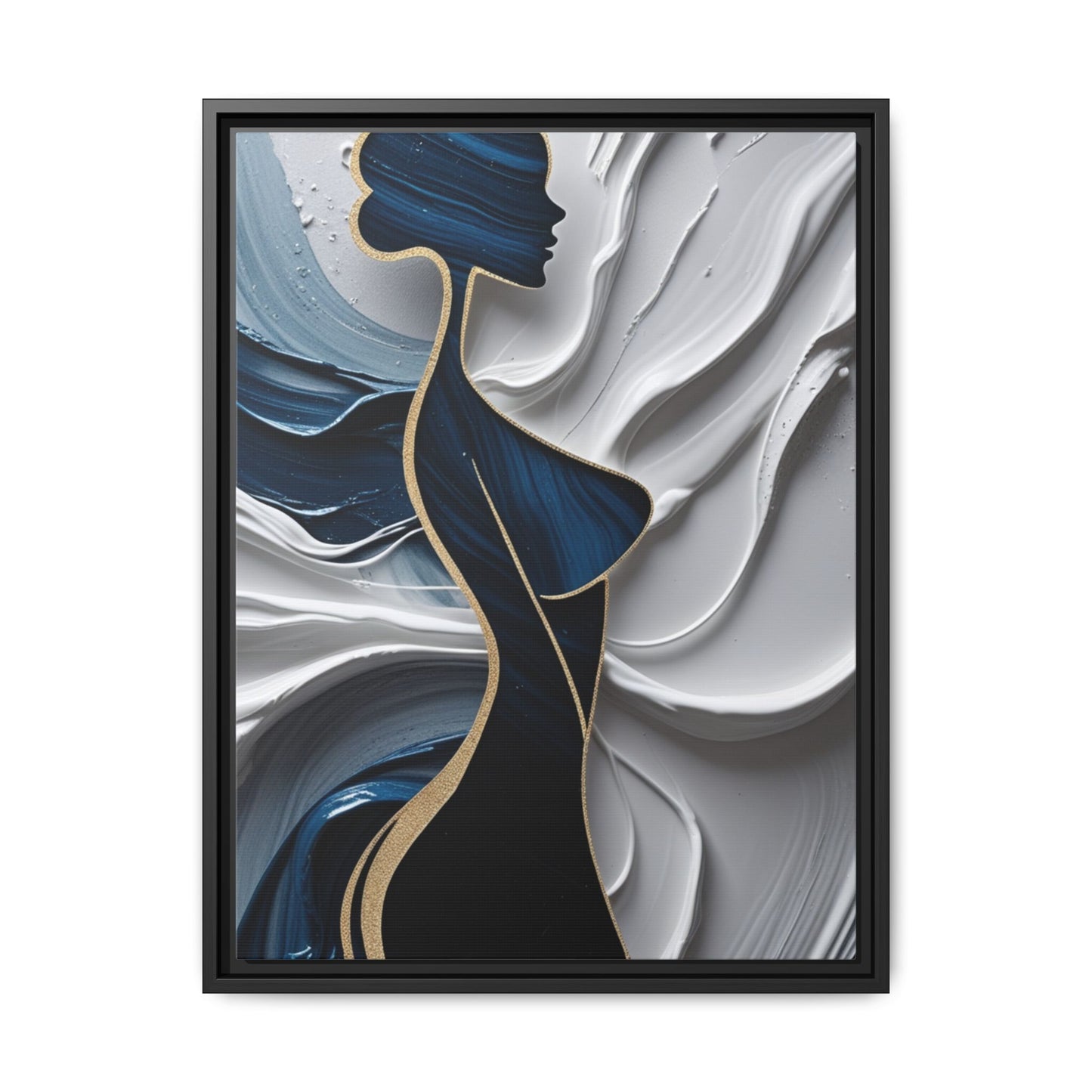 Elegant Abstract Woman Canvas Art - Framed Multi-Color Decor