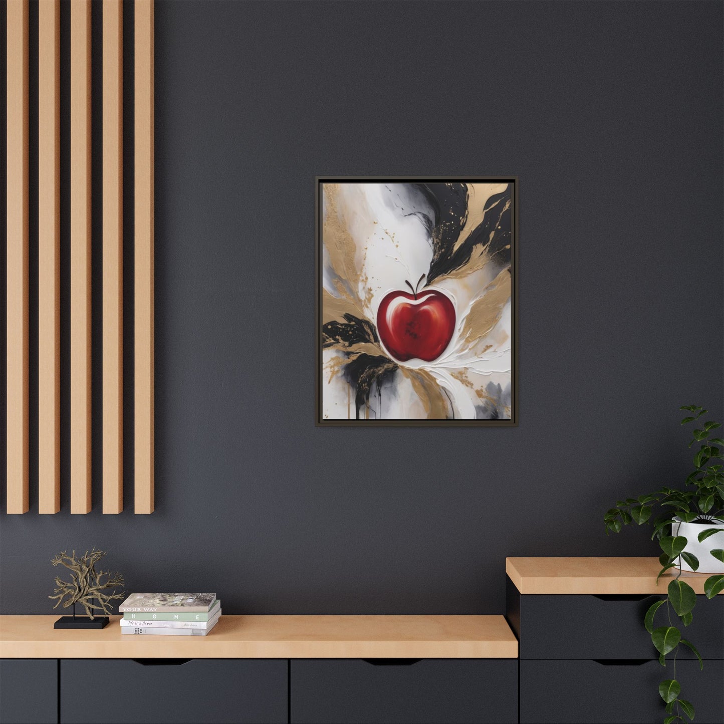 Elegant Apple Canvas Art Print - Framed Wall Decor