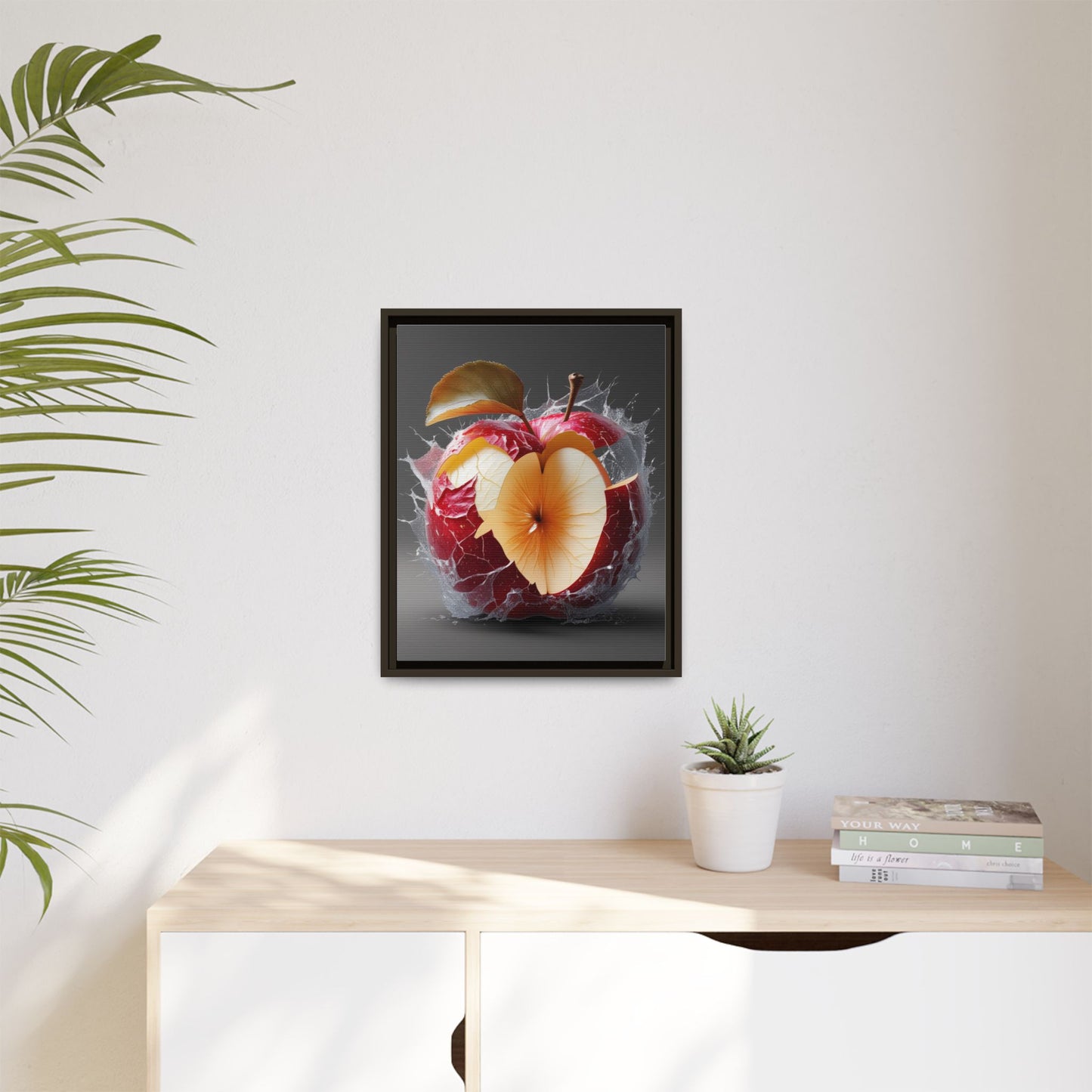 Framed Matte Canvas - Cracked Apple Art - Unique Home Decor