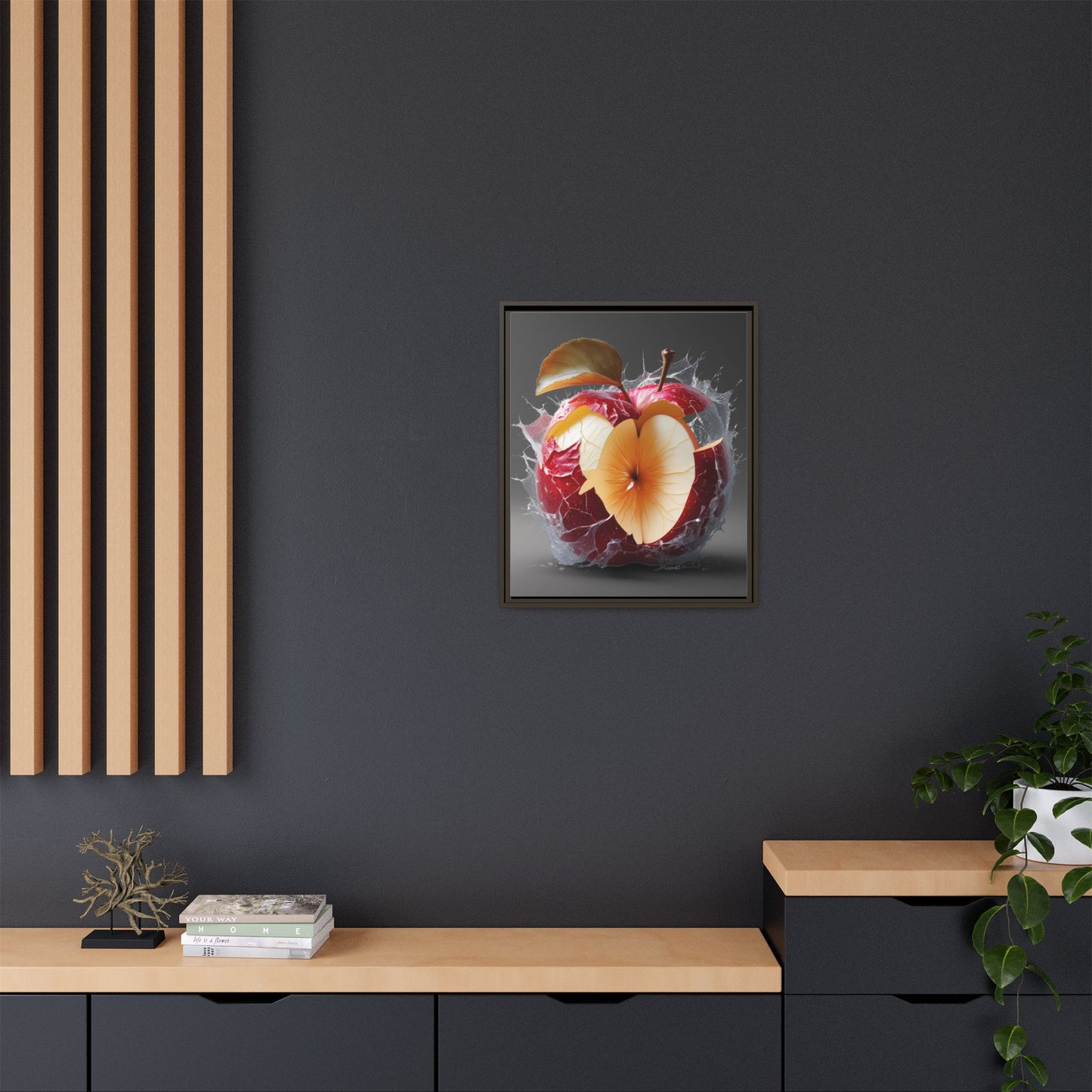 Framed Matte Canvas - Cracked Apple Art - Unique Home Decor