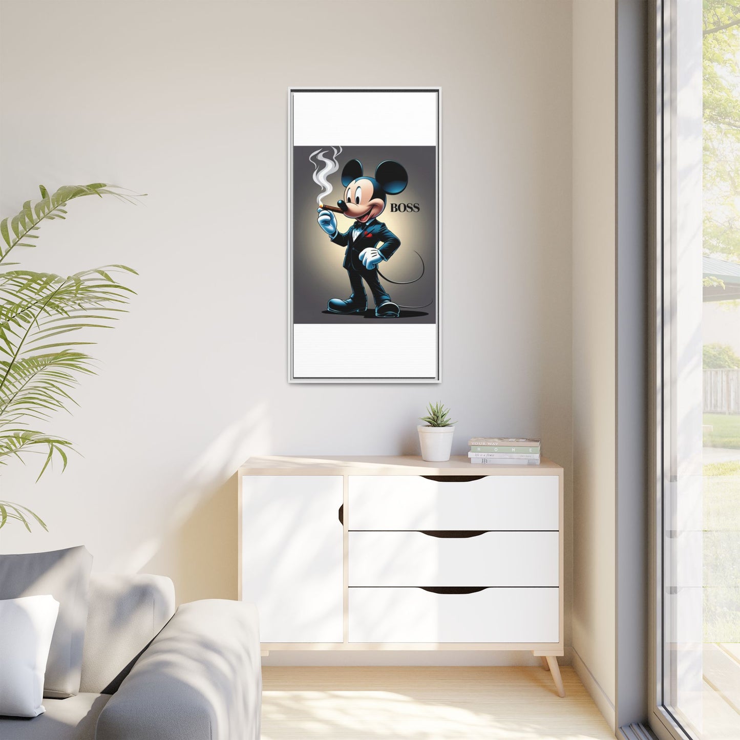 Framed Boss Mickey Mouse Canvas Art - Stylish Wall Decor for Fans