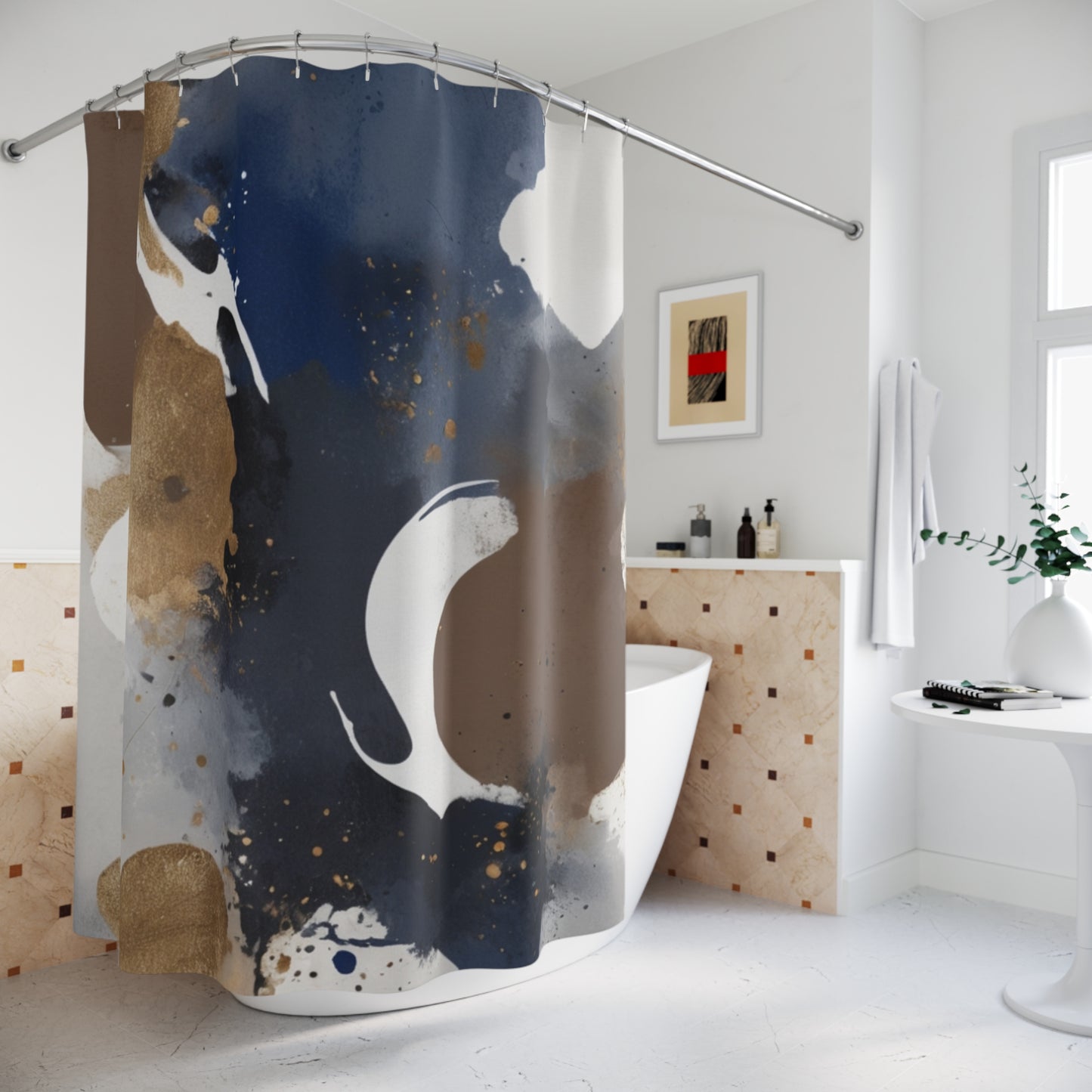 Elegant Abstract Art Shower Curtain – Chic Home Décor