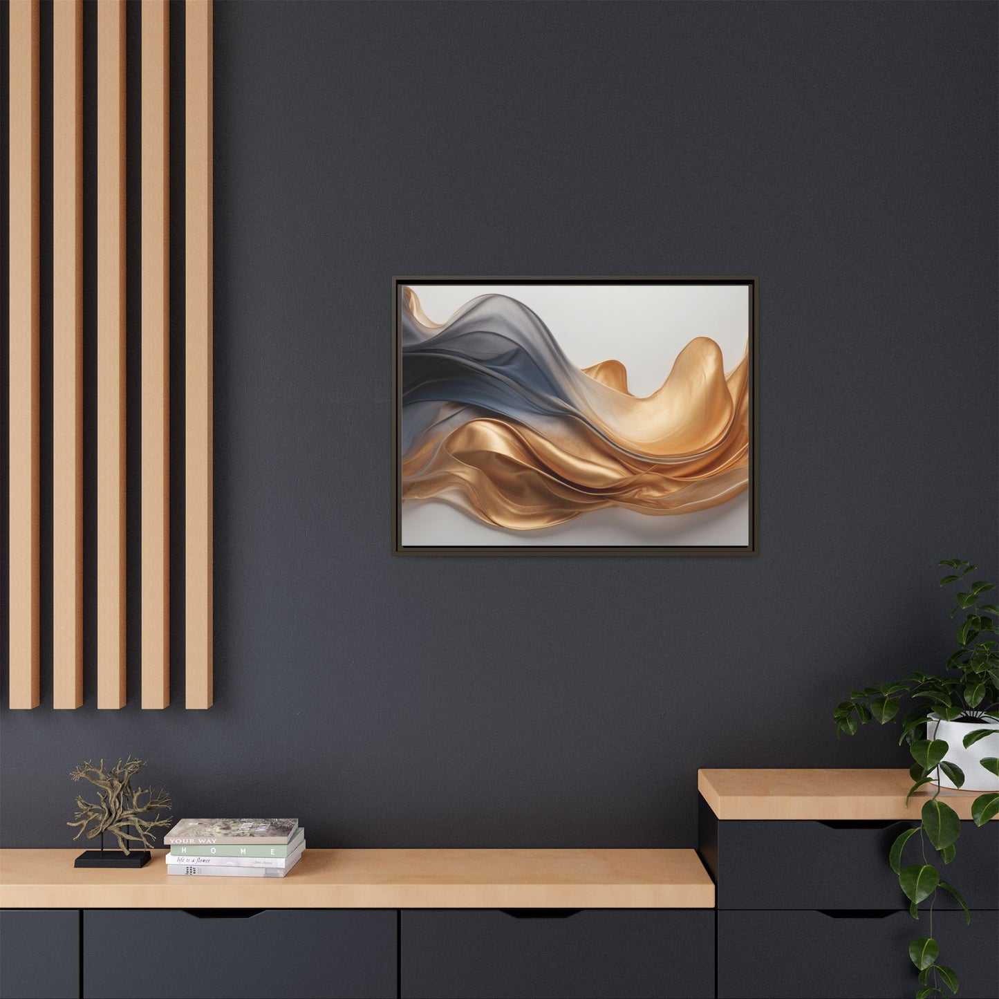Abstract Matte Canvas Art Print - Framed Multi-color Wall Decor