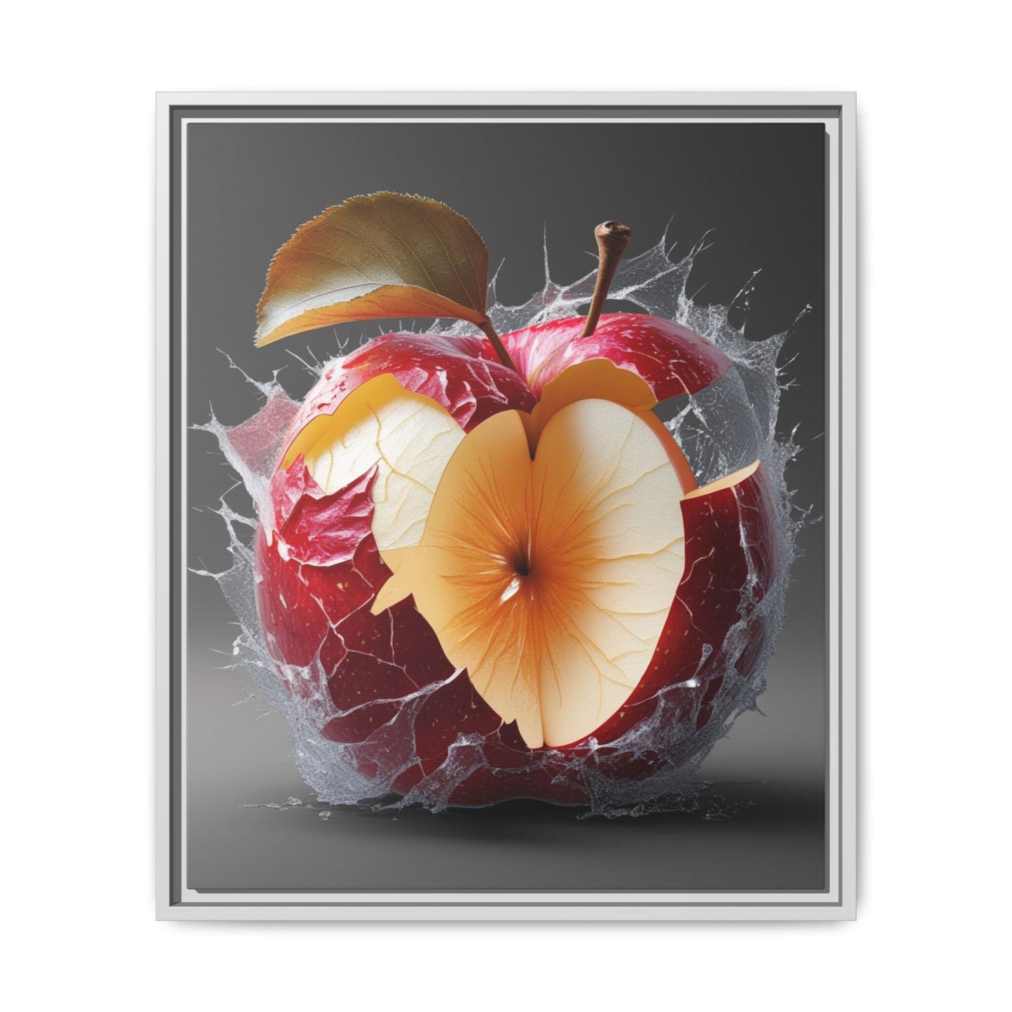 Framed Matte Canvas - Cracked Apple Art - Unique Home Decor