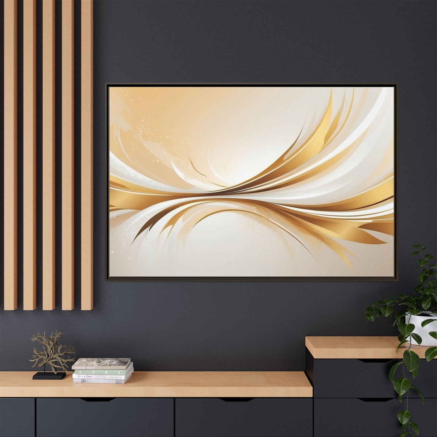 Modern Abstract Wall Art - Framed Matte Canvas Decor
