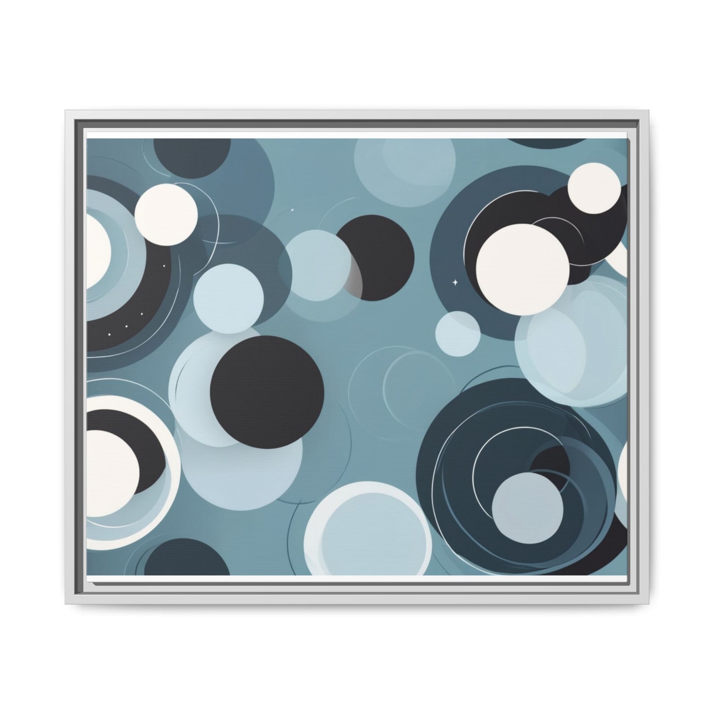 Modern Abstract Framed Canvas Art - Multi-Color Circles Decoration