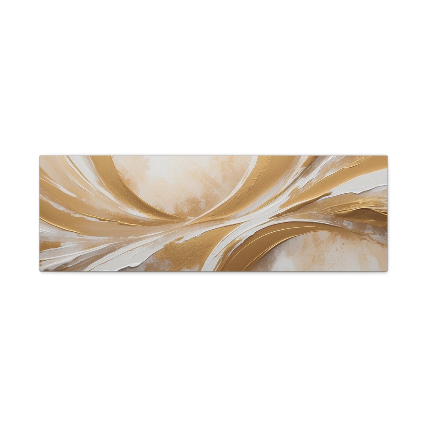 "Golden Drift" – Textured Abstract Canvas in Ivory & Metallic Gold