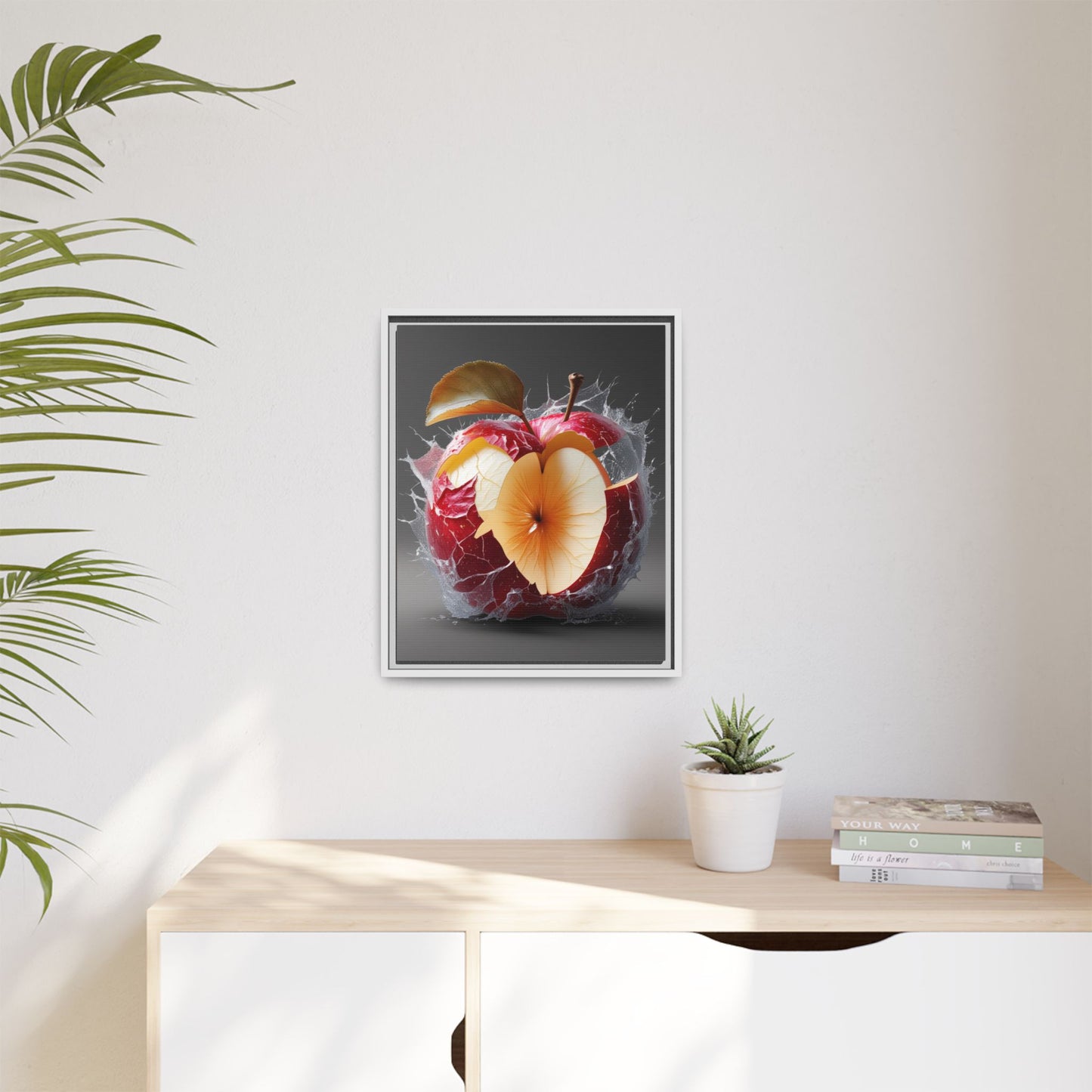 Framed Matte Canvas - Cracked Apple Art - Unique Home Decor