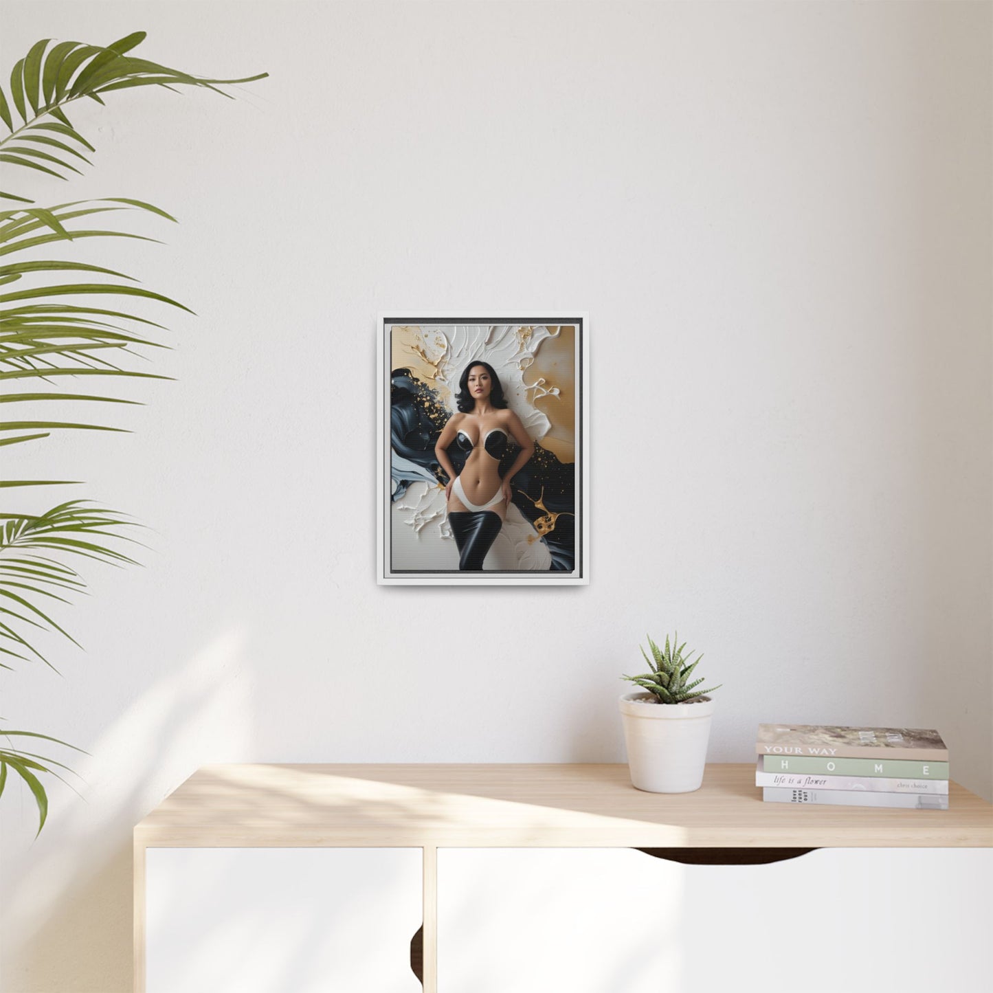 Elegant Framed Canvas Art - Multi-Color Abstract Beauty